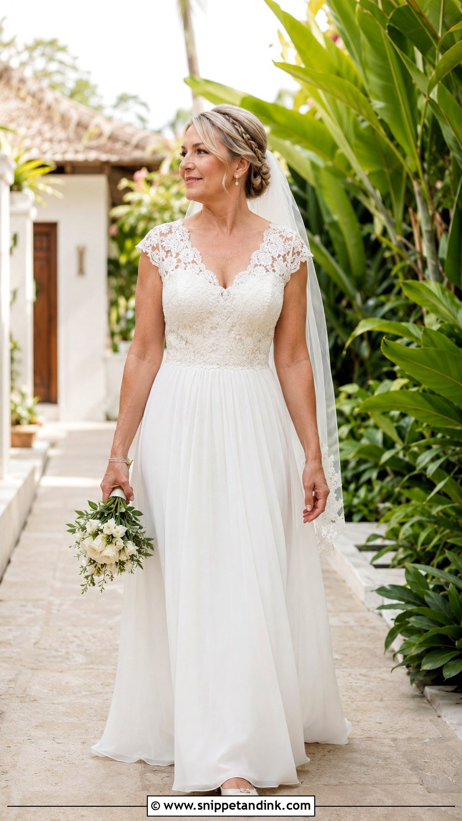 Bali Wedding Dress With Cap Sleeve Lace - Snippet and Ink - 20 Bali Wedding Dress Ideas