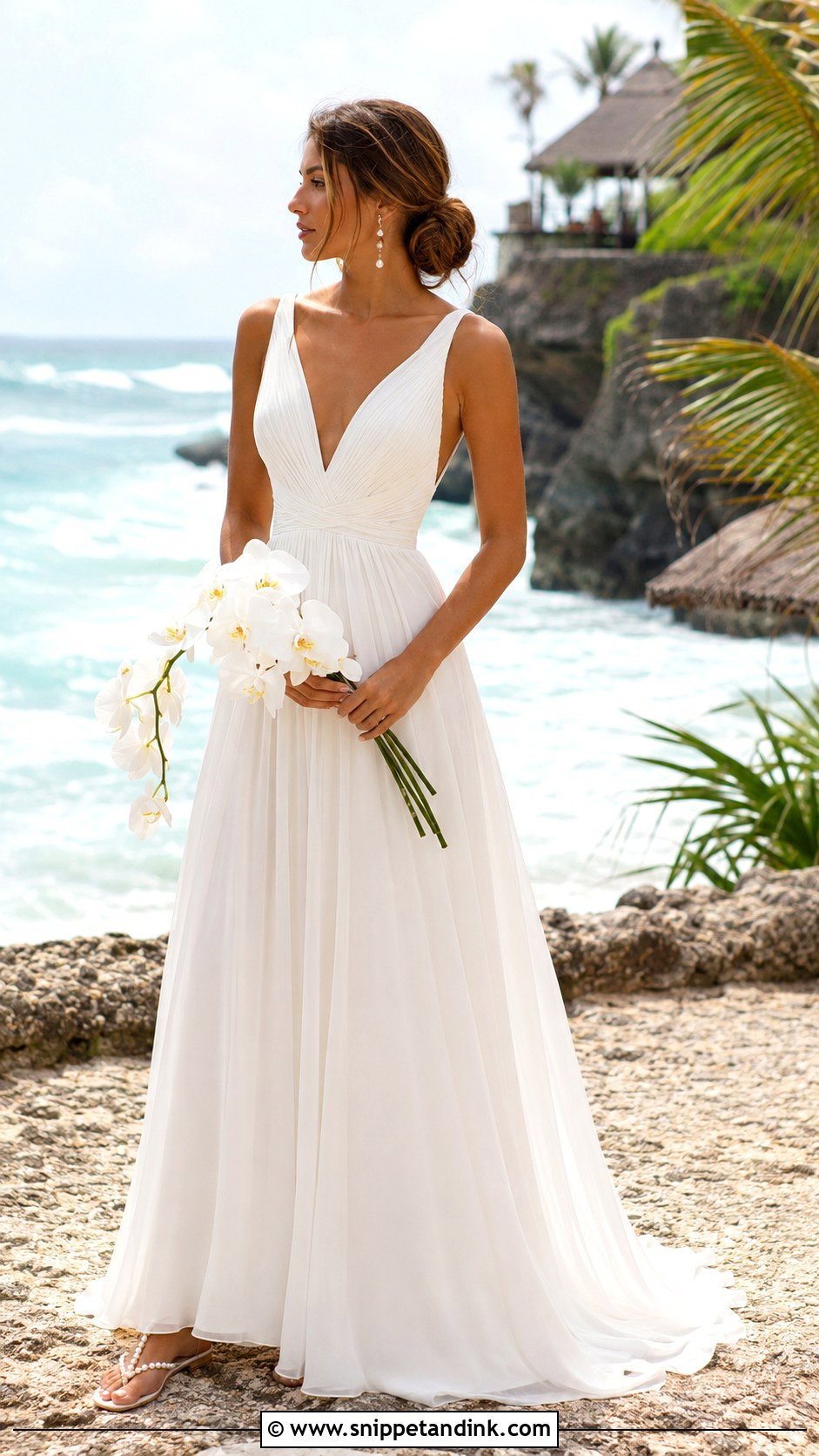 Bali Wedding Dress With Chiffon A Line Skirt - Snippet and Ink - 20 Bali Wedding Dress Ideas