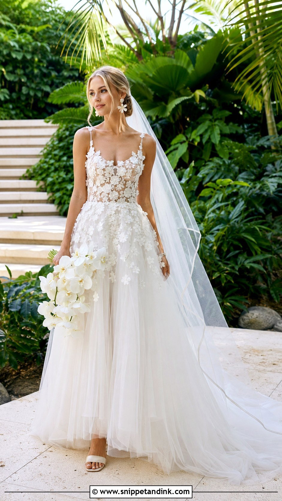 Bali Wedding Dress With Floral Applique Gown - Snippet and Ink - 20 Bali Wedding Dress Ideas