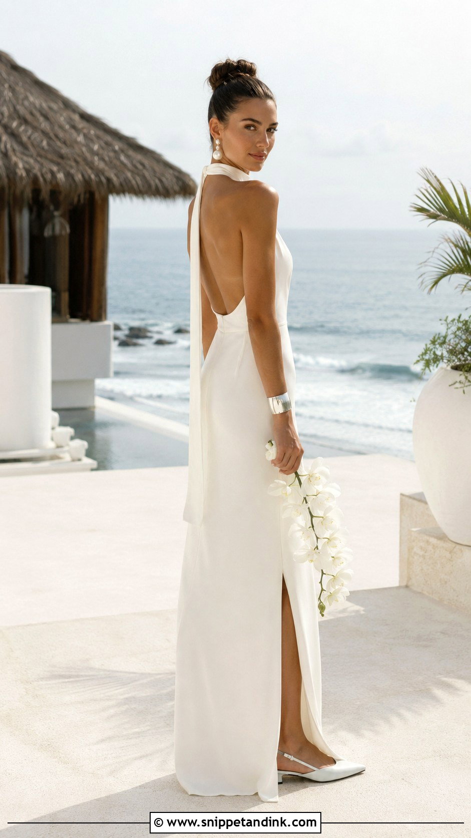 Bali Wedding Dress With Halter Crepe Gown - Snippet and Ink - 20 Bali Wedding Dress Ideas