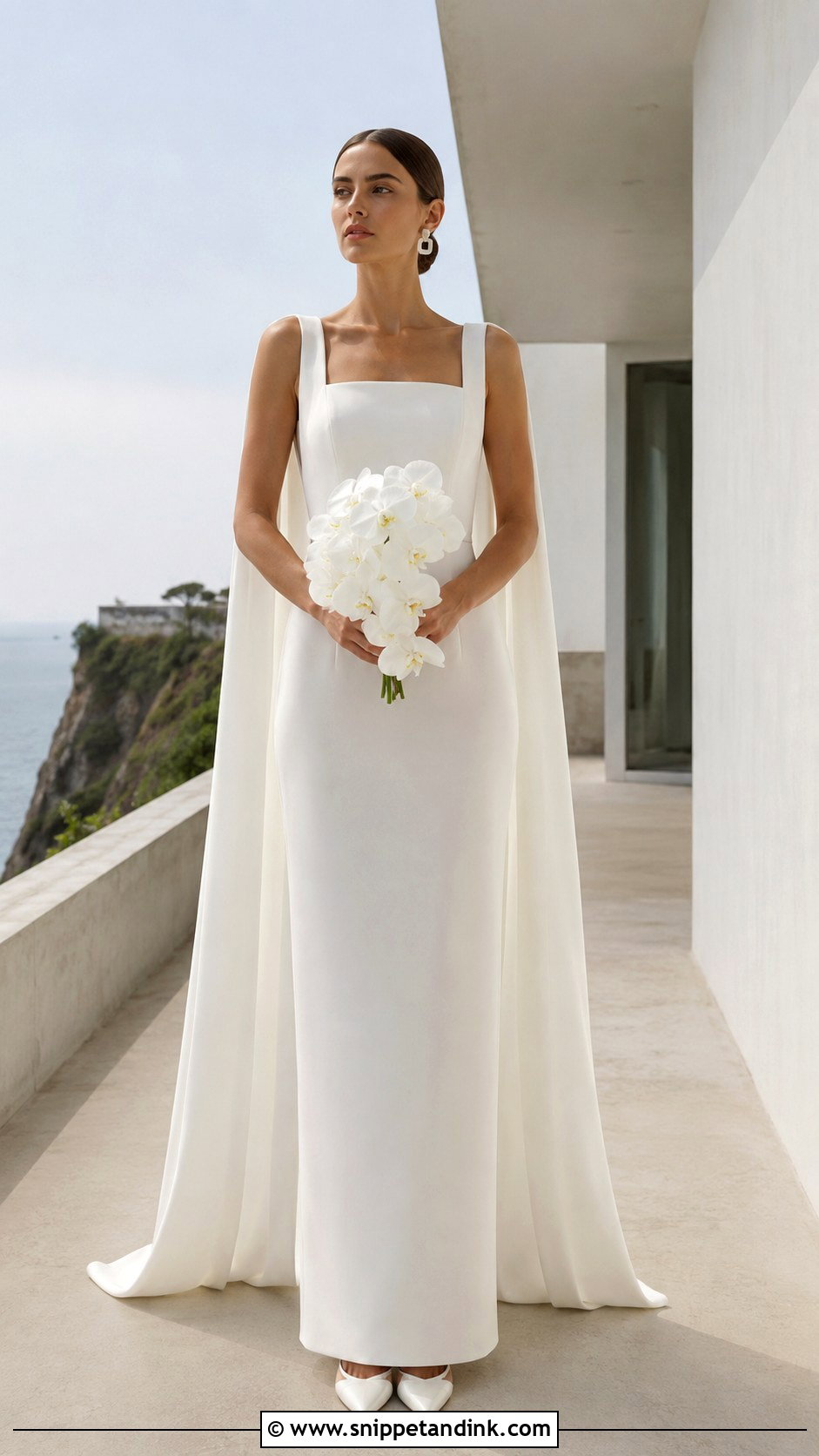 Bali Wedding Dress With Minimalist Column Gown - Snippet and Ink - 20 Bali Wedding Dress Ideas