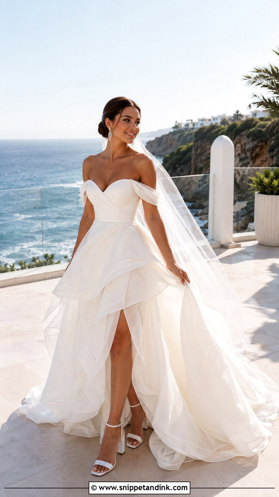 Bali Wedding Dress With Off Shoulder Organza Gown - Snippet and Ink - 20 Bali Wedding Dress Ideas