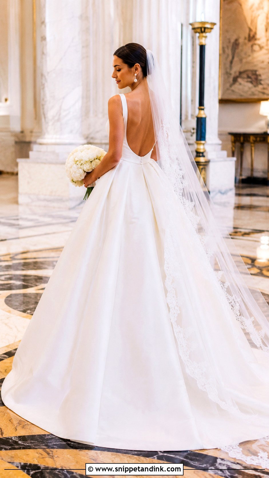 Ball Gown Backless Bridal Gown - Snippet and Ink - 20 Backless Bridal Gowns