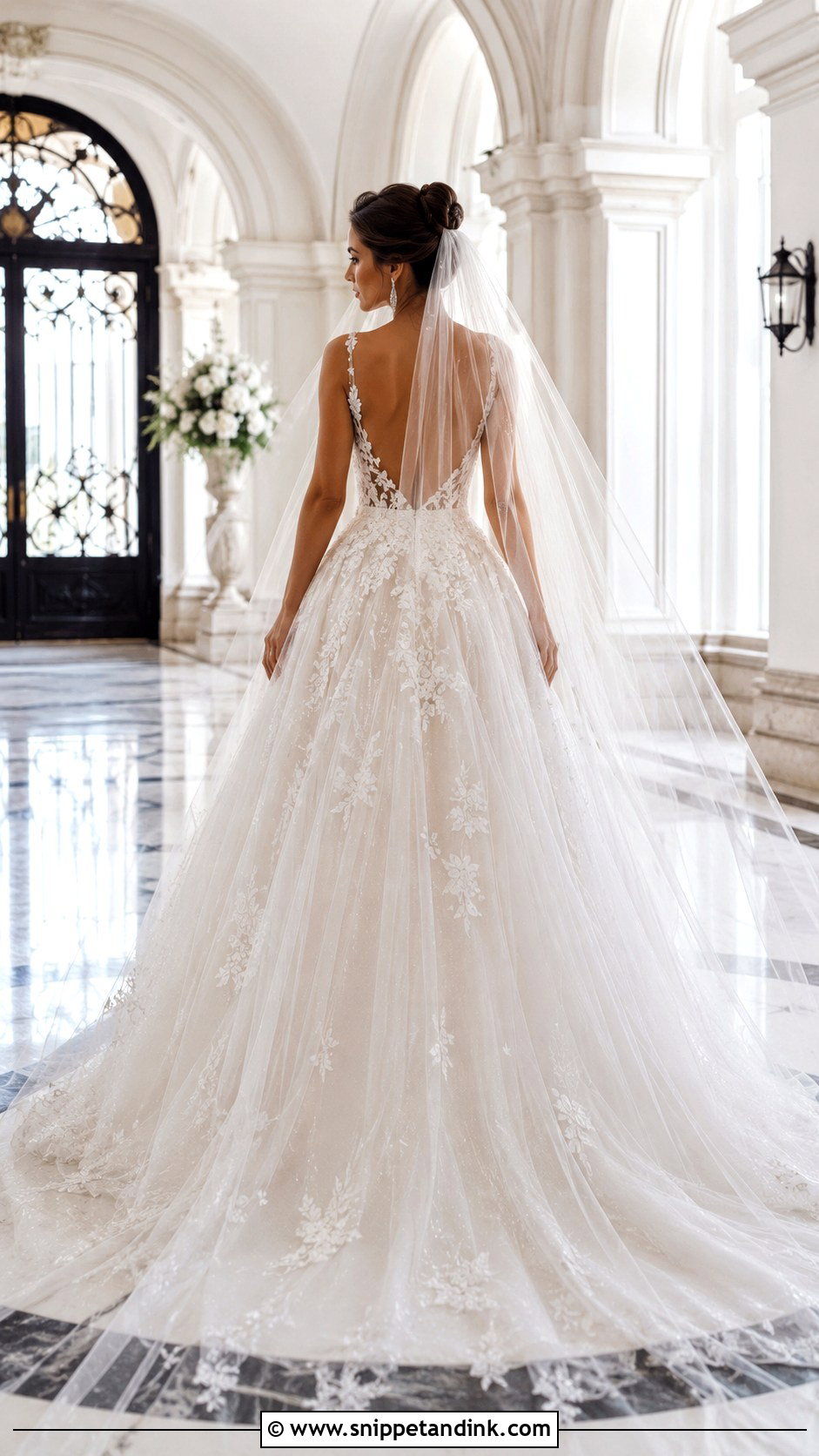 Ball Gown Backless Lace Wedding Dress - Snippet and Ink - 20 Backless Lace Wedding Dress Ideas