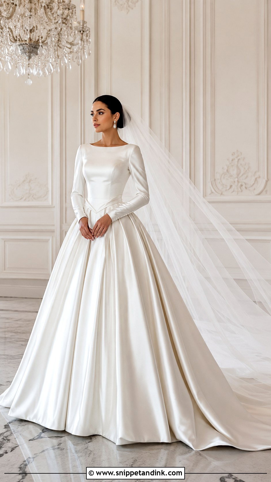 Ball Gown Bridal Dress With Long Sleeves - Snippet and Ink - 20 Bridal Dresses with Sleeves