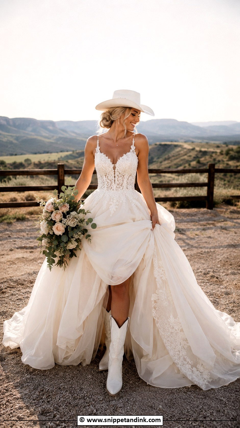 Ball Gown Cowgirl Wedding Dress - Snippet and Ink - 30 Cowgirl Wedding Dress Ideas