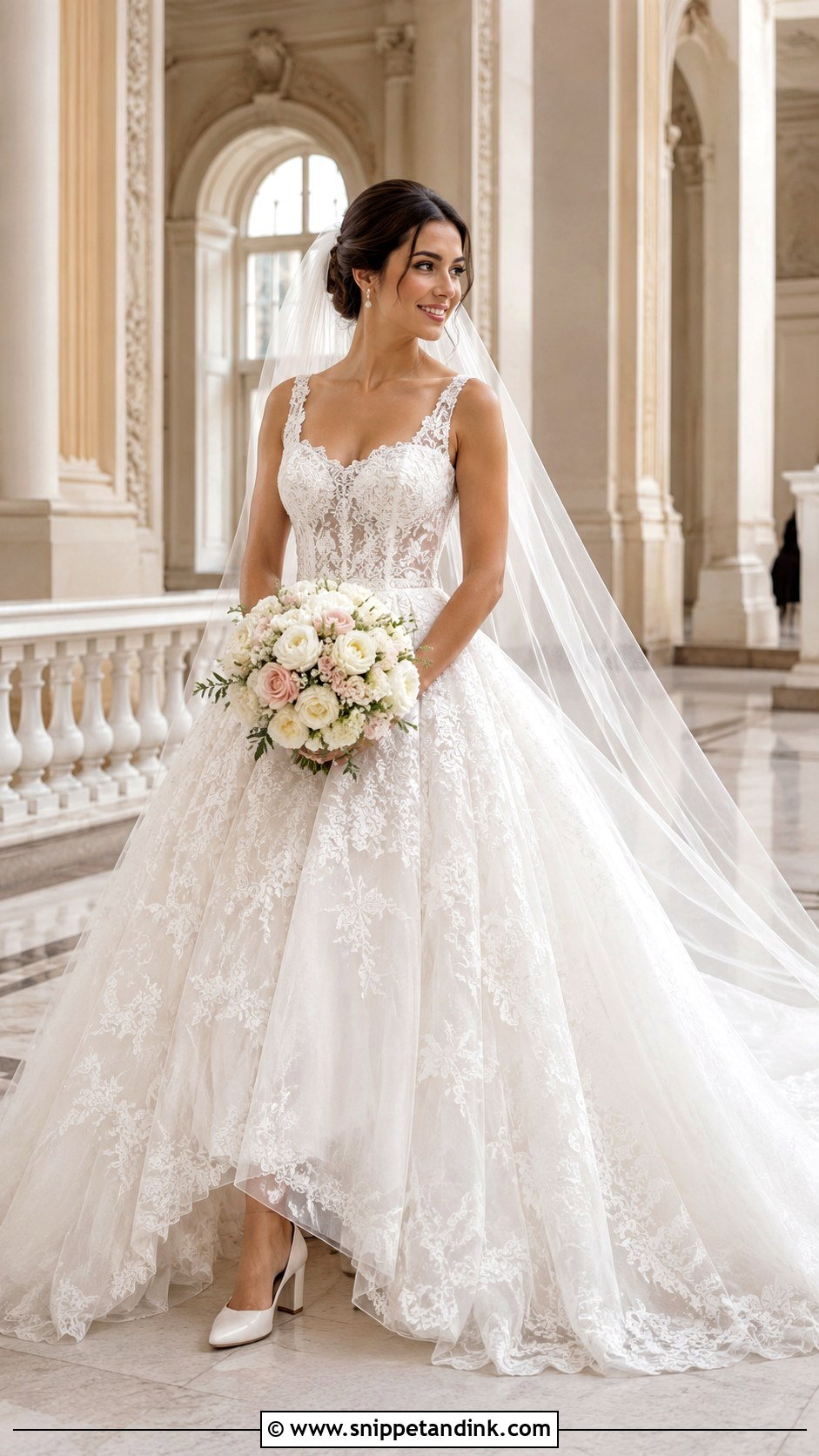 Ball Gown Dentelle Wedding Dress - Snippet and Ink - 20 Dentelle Wedding Dress Ideas