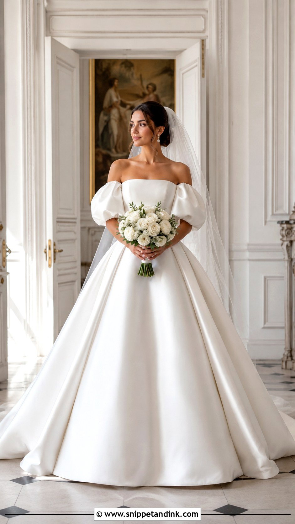 Ball Gown Detachable Sleeves Wedding Dress - Snippet and Ink - 25 Detachable Sleeves Wedding Dress
