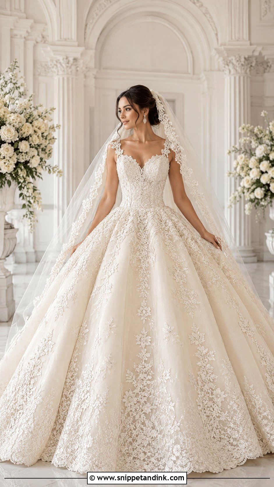 Ball Gown Embroidery Wedding Dress - Snippet and Ink - 25 Embroidery Wedding Dress Ideas