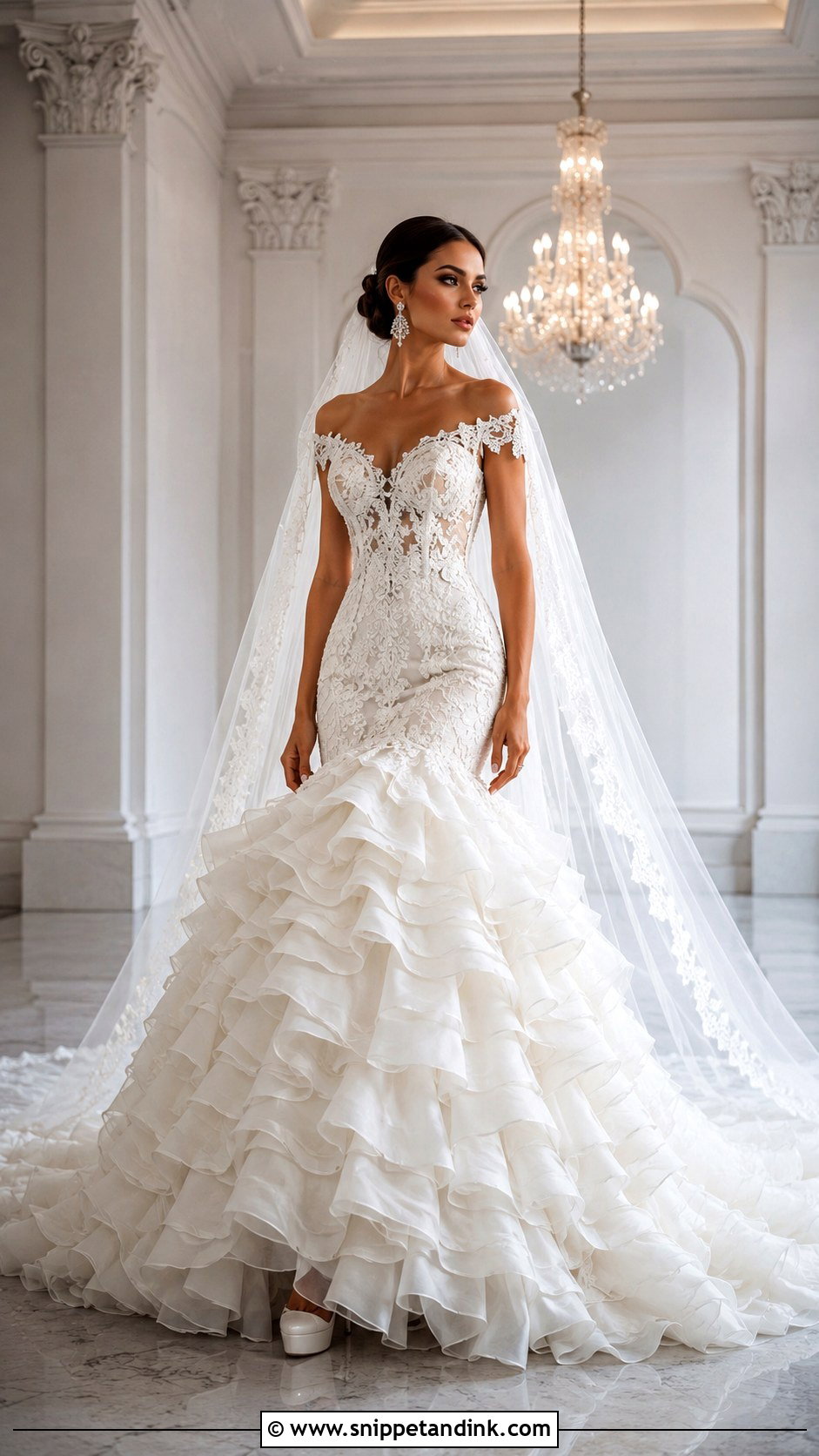 Ball Gown Flamenco Wedding Dress With Ruffled Layers - Snippet and Ink - 20 Flamenco Wedding Dress Ideas
