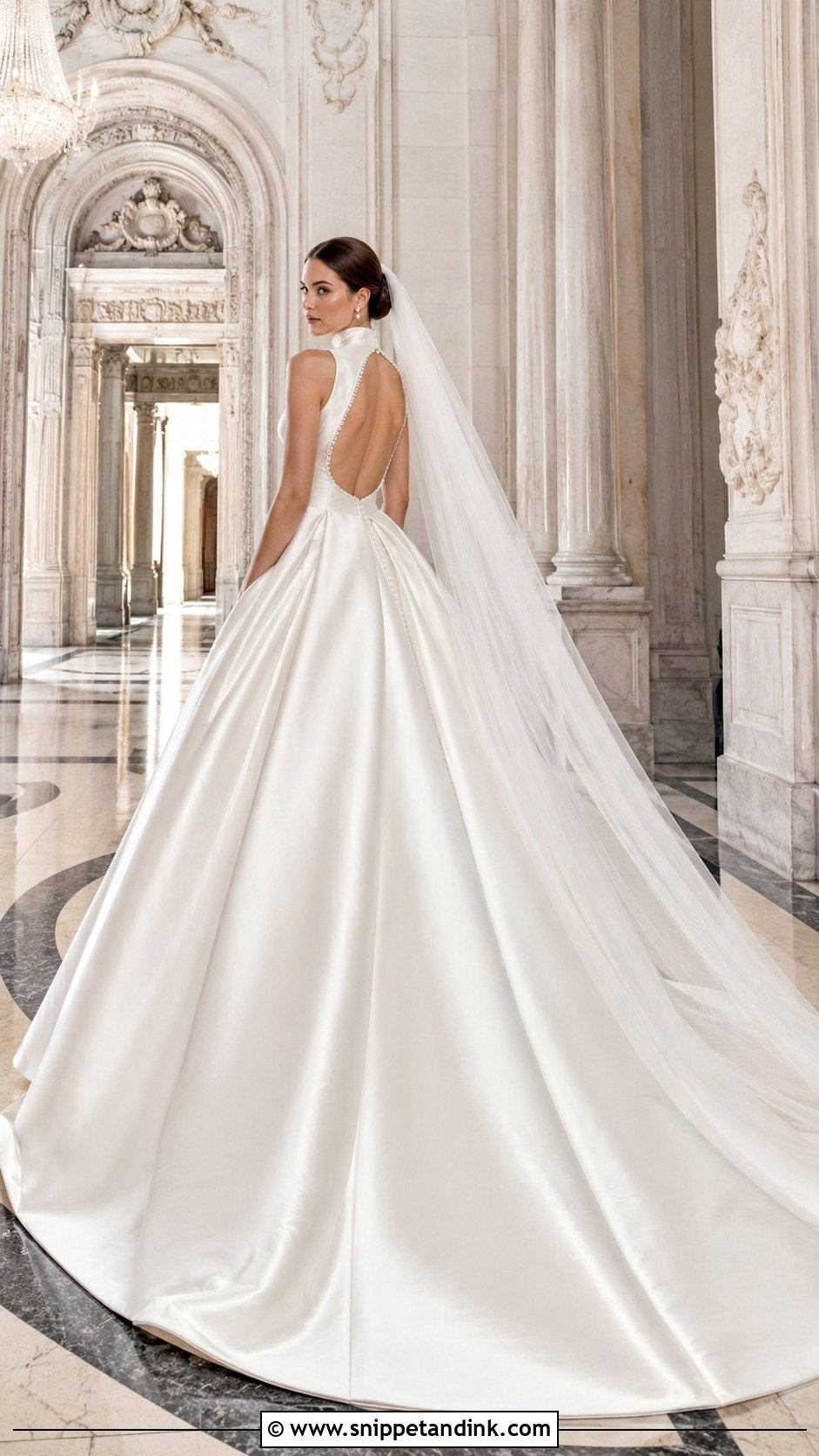 Ball Gown High Neck Open Back Wedding Dress - Snippet and Ink - 20 High Neck Open Back Wedding Dress Ideas