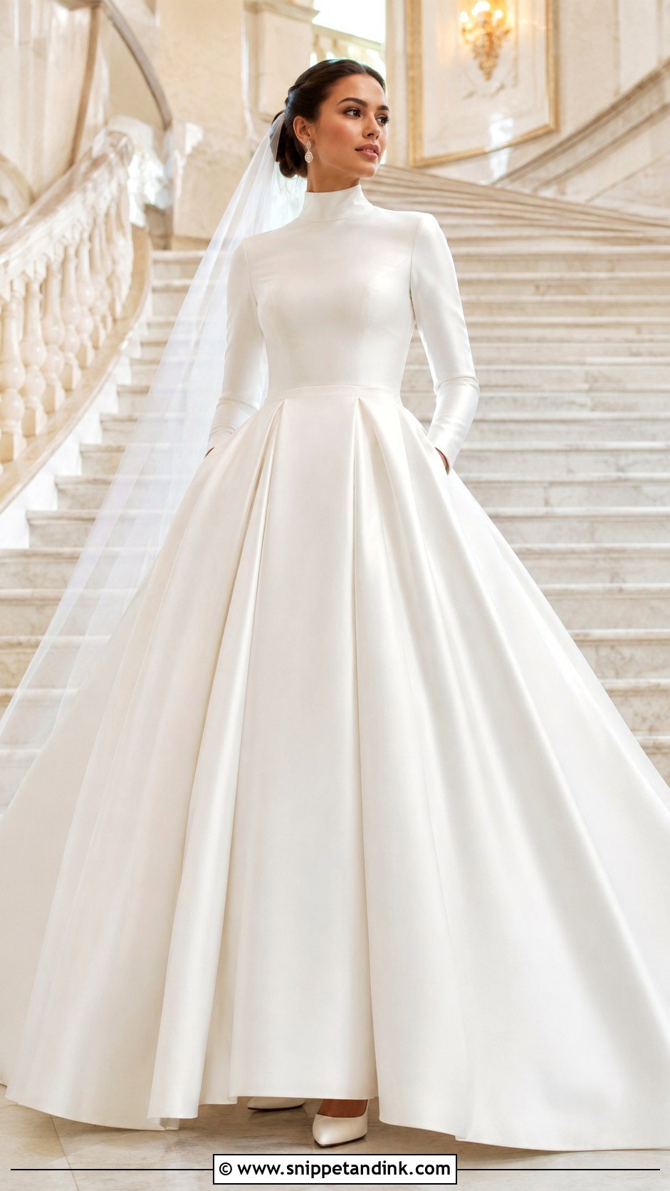 Ball Gown High Neck Wedding Gown - Snippet and Ink - 20 High Neck Wedding Gown Ideas