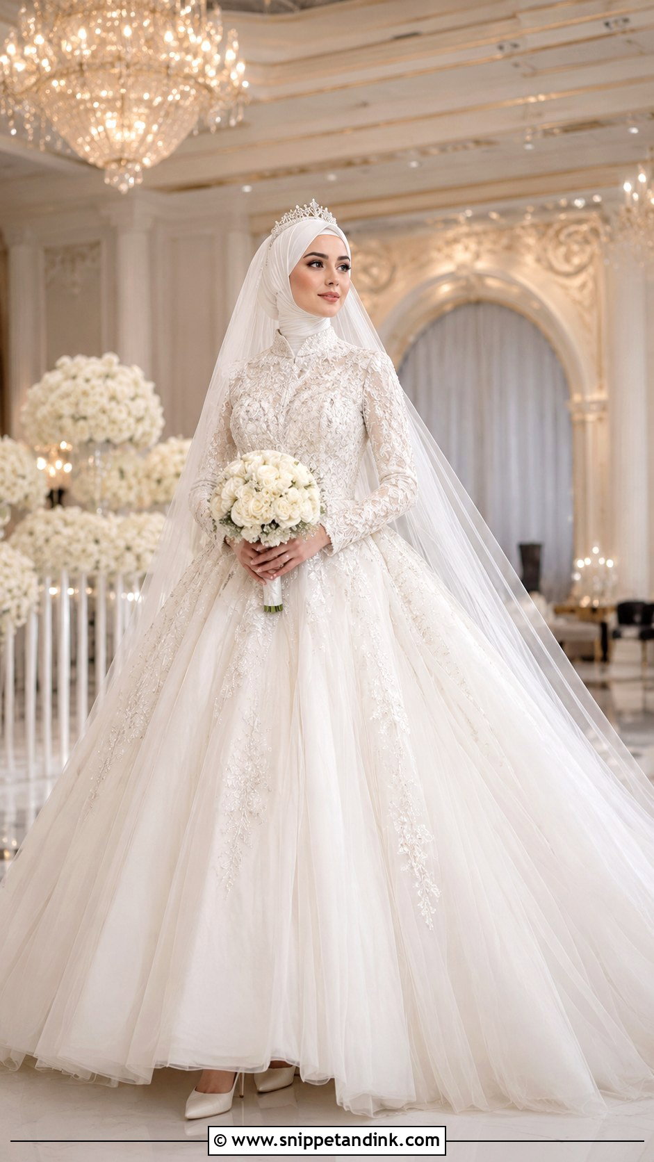 Ball Gown Hijab Wedding Dress - Snippet and Ink - 25 Elegant Hijab Wedding Dress Ideas