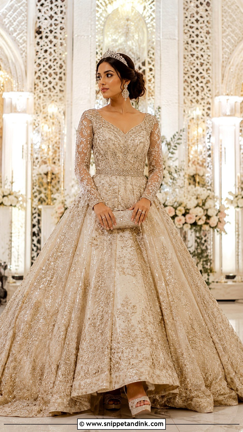Ball Gown Indian Wedding Gown - Snippet and Ink - 30 Indian Wedding Gowns