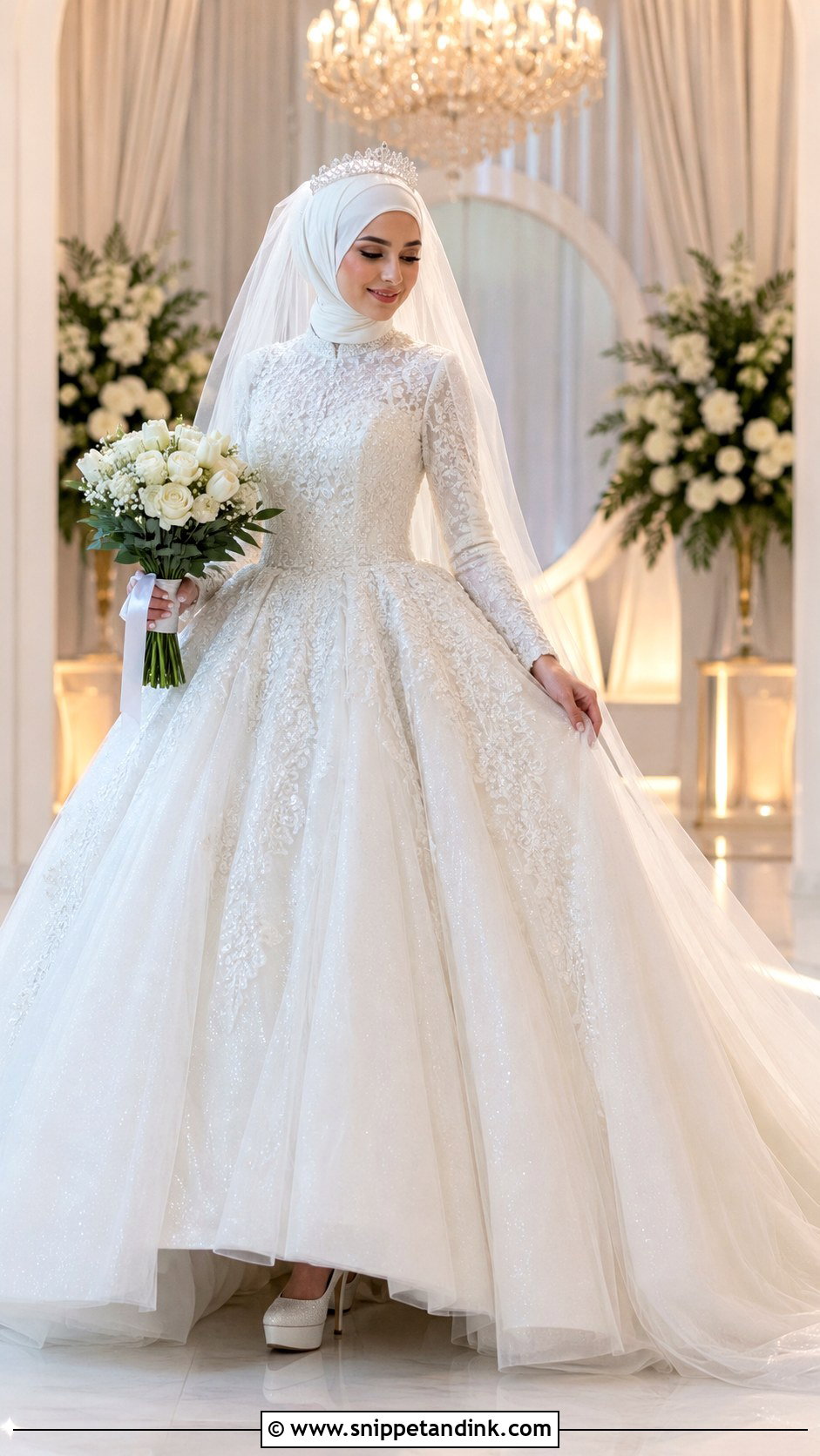 Ball Gown Islamic Wedding Dress With Hijab - Snippet and Ink - 25 Islamic Wedding Dress Hijab Bride Ideas