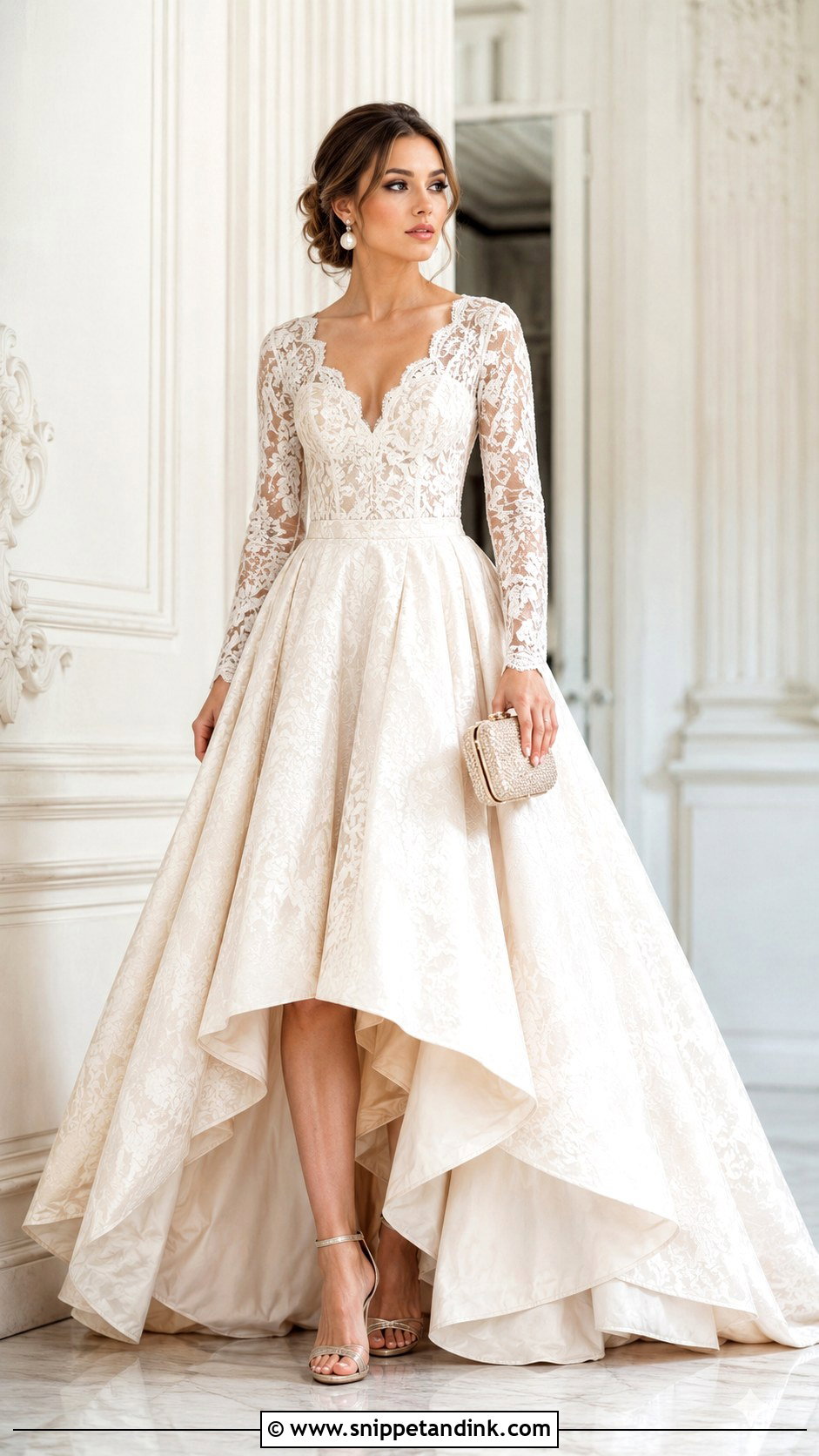 Ball Gown Lace Gown Outfit - Snippet and Ink - 25 Sample Lace Gown Styles