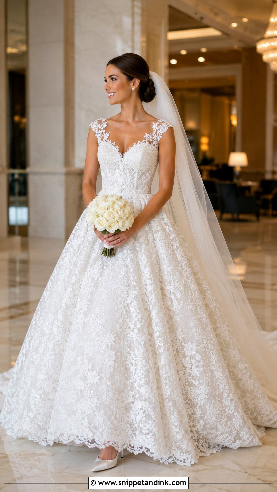 Ball Gown Lace Overlay Wedding Dress - Snippet and Ink - 20 Lace Overlay Wedding Dress Ideas