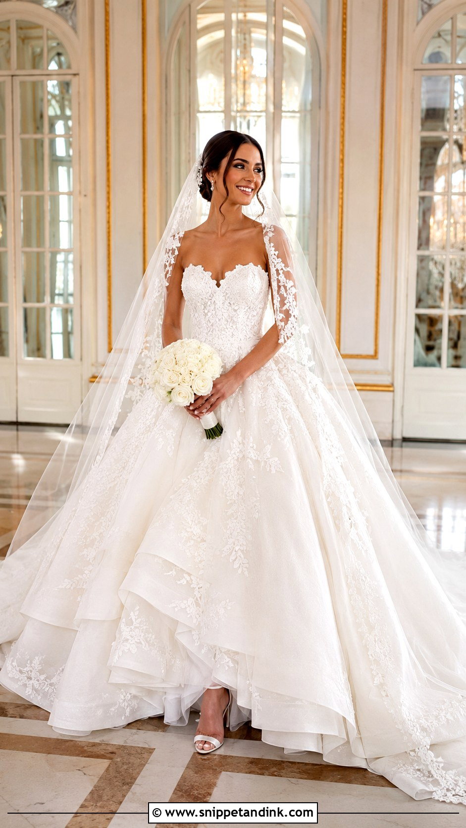 Ball Gown Lace Sweetheart Wedding Dress - Snippet and Ink - 20 Lace Sweetheart Wedding Dress Ideas