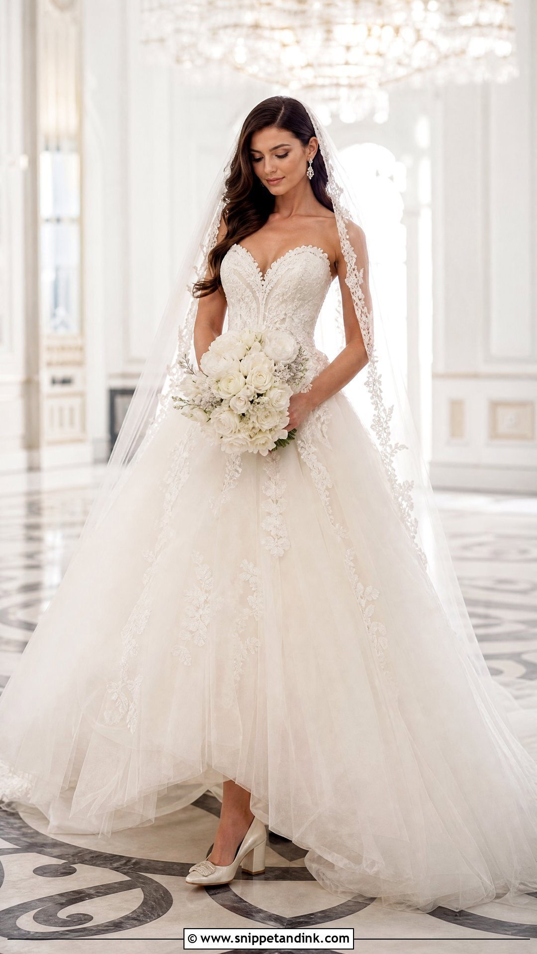 Ball Gown Lace Top Wedding Dress - Snippet and Ink - 25 Lace Top Wedding Dress Ideas