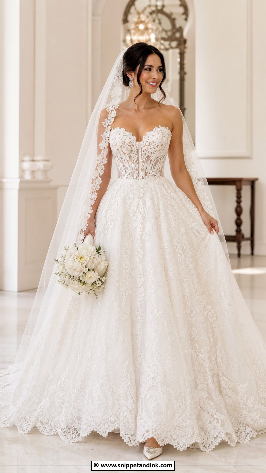 Ball Gown Lace Wedding Dress - Snippet and Ink - 35 Lace Wedding Dresses