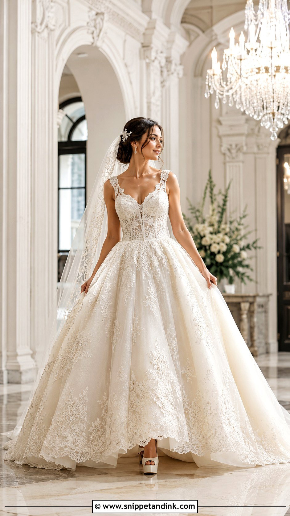 Ball Gown Lace Wedding Gown - Snippet and Ink - 25 Lace Wedding Gowns