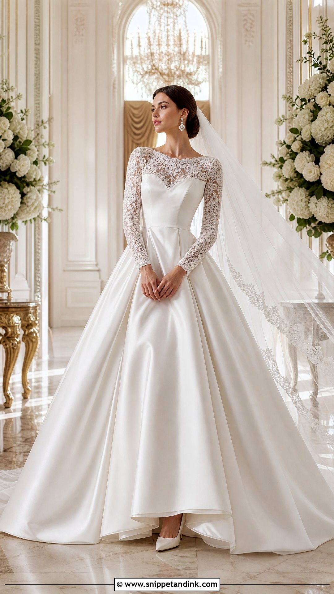 Ball Gown Long Sleeve Wedding Dress - Snippet and Ink - 25 Romantic Long Sleeve Wedding Dress Ideas