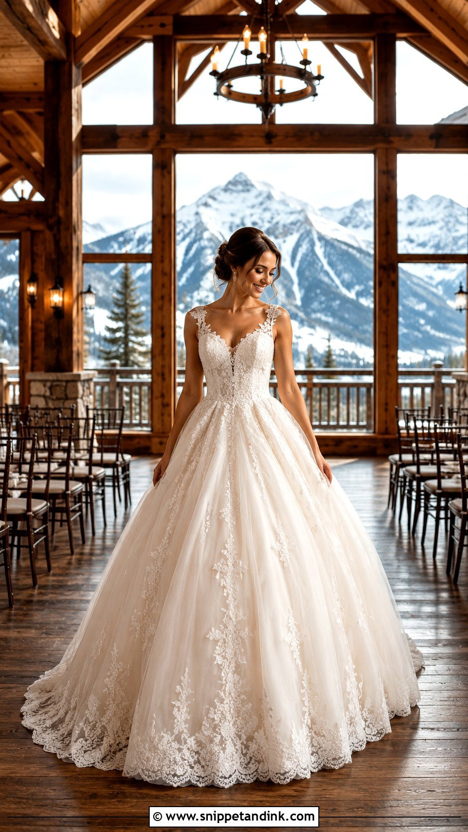 Ball Gown Mountain Wedding Dress - Snippet and Ink - 25 Mountain Wedding Dress Ideas