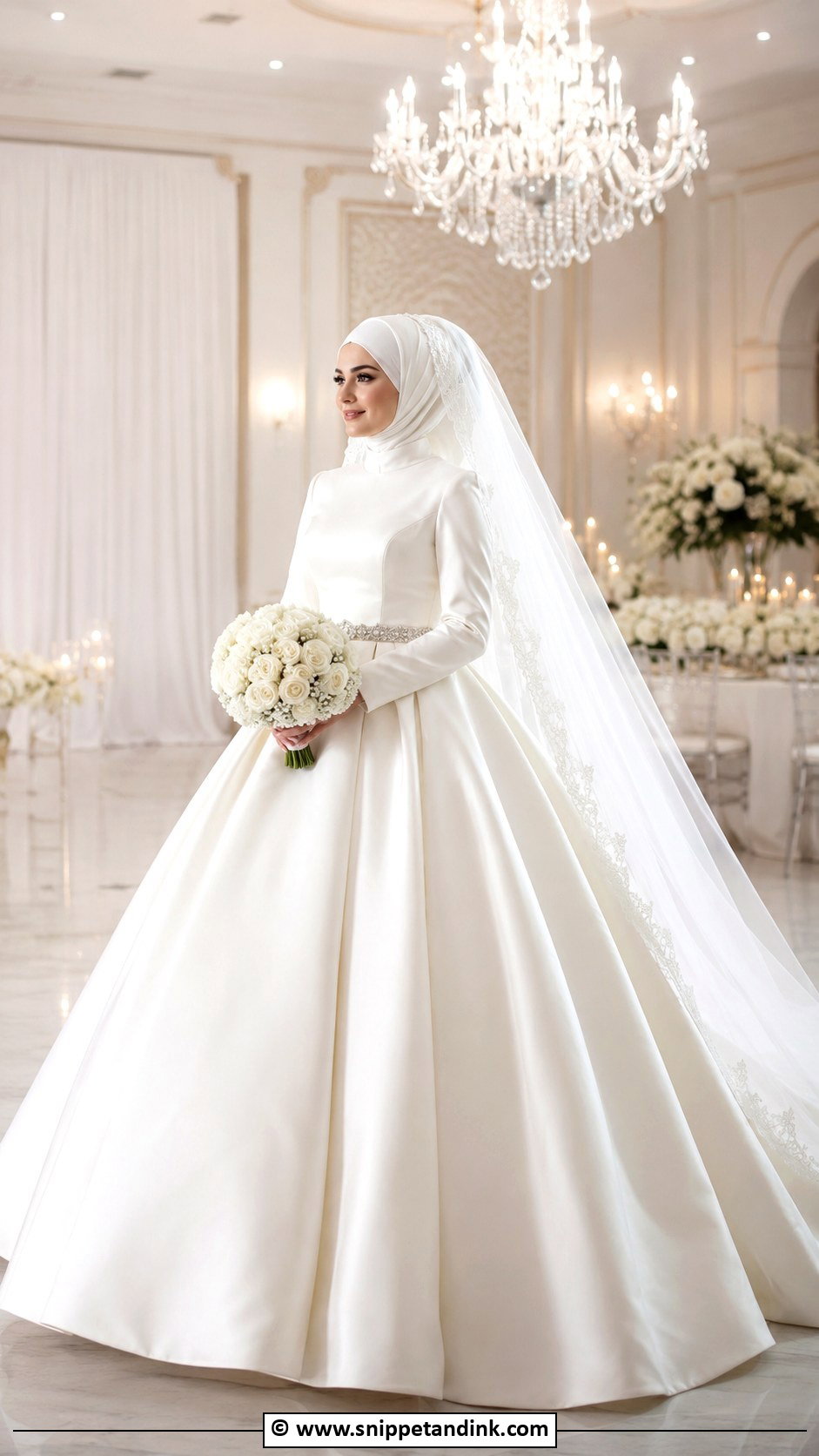 Ball Gown Muslimah Wedding Dress - Snippet and Ink - 30 Muslimah Wedding Dress Ideas