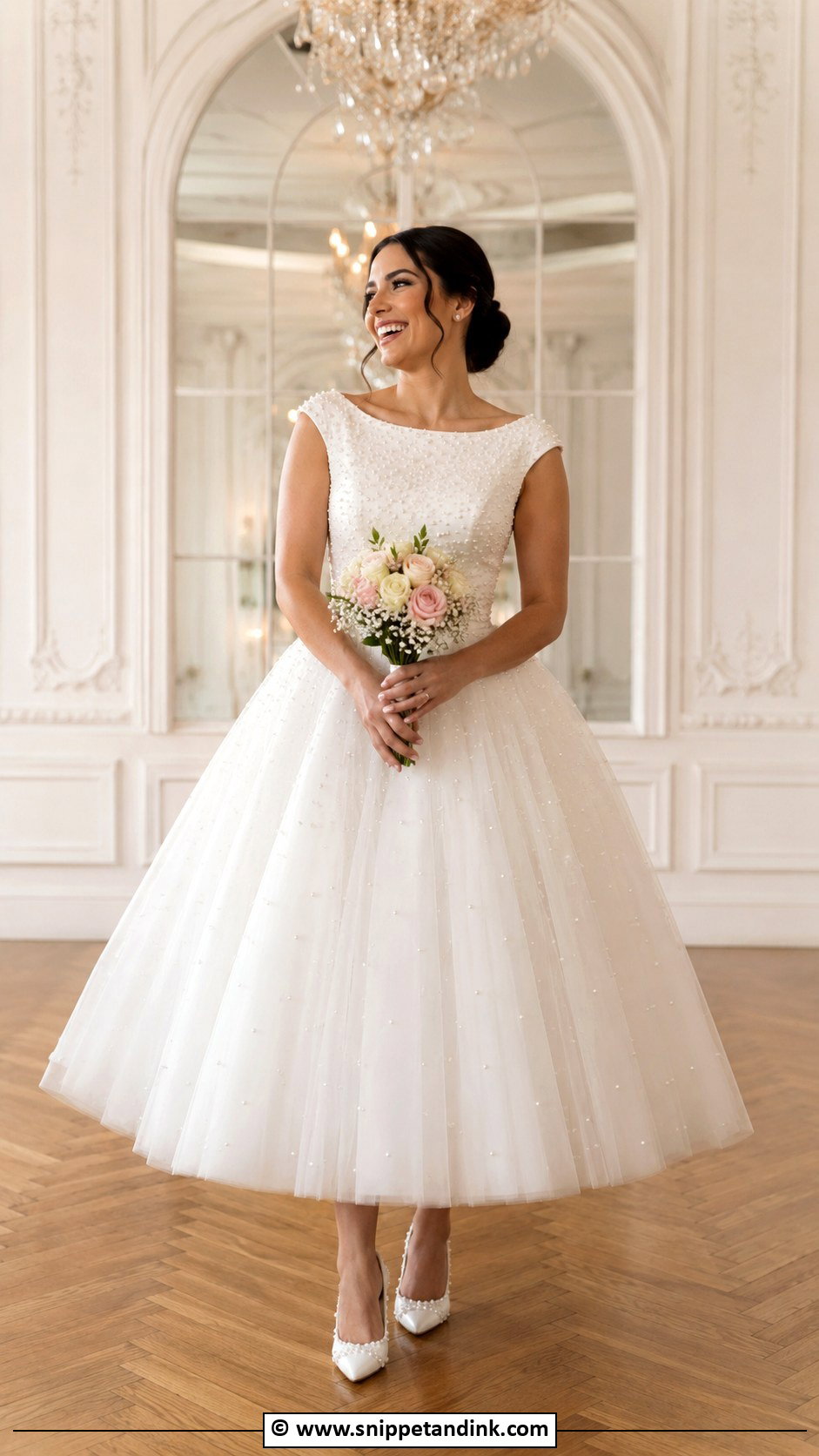 Ball Gown Tea Length Wedding Dress - Snippet and Ink - 30 Tea Length Wedding Dress Ideas