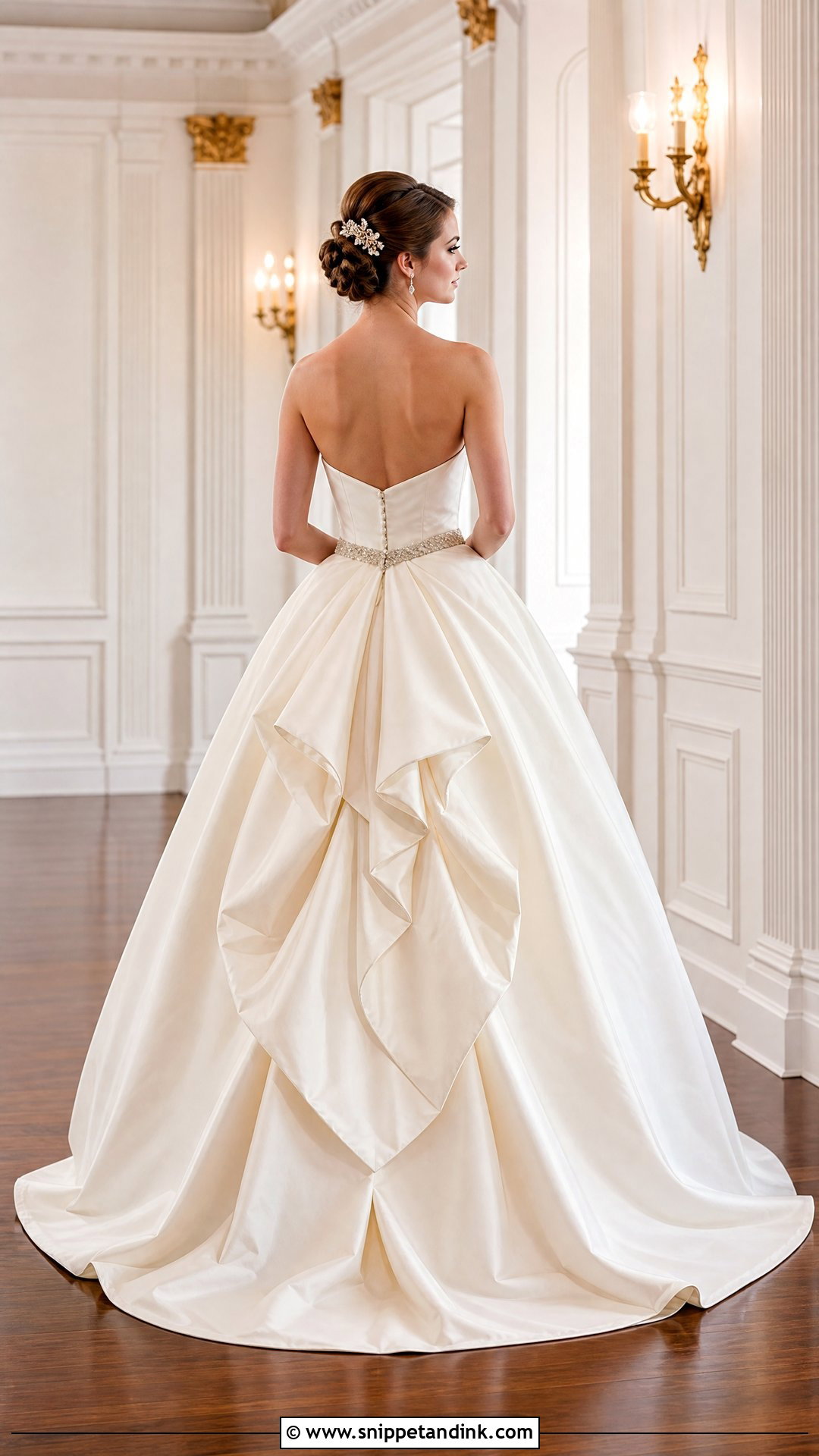 Ball Gown Wedding Dress Bustle - Snippet and Ink - 25 Wedding Dress Bustle Ideas