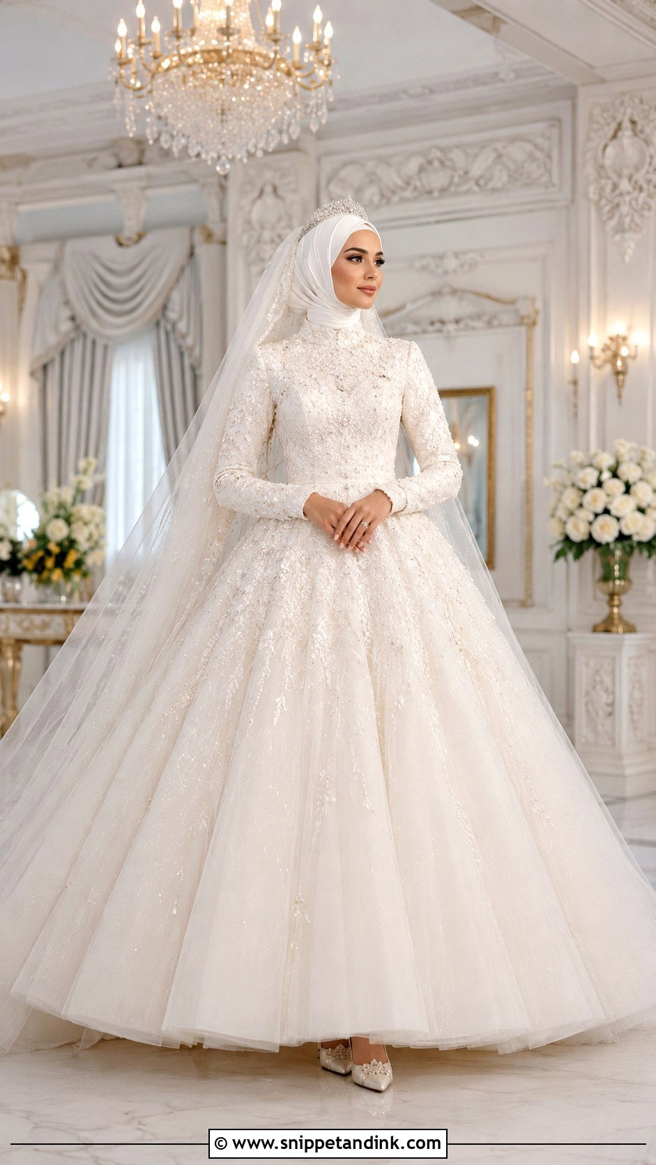 Ball Gown Wedding Dress Hijab - Snippet and Ink - 35 Wedding Dress Hijab Ideas