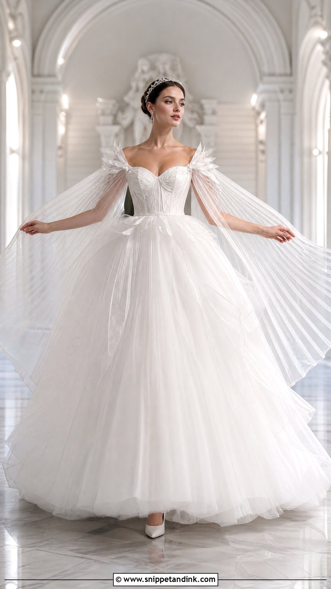 Ball Gown Wedding Dress With Angel Wings - Snippet and Ink - 20 Wedding Dress with Wings Ideas