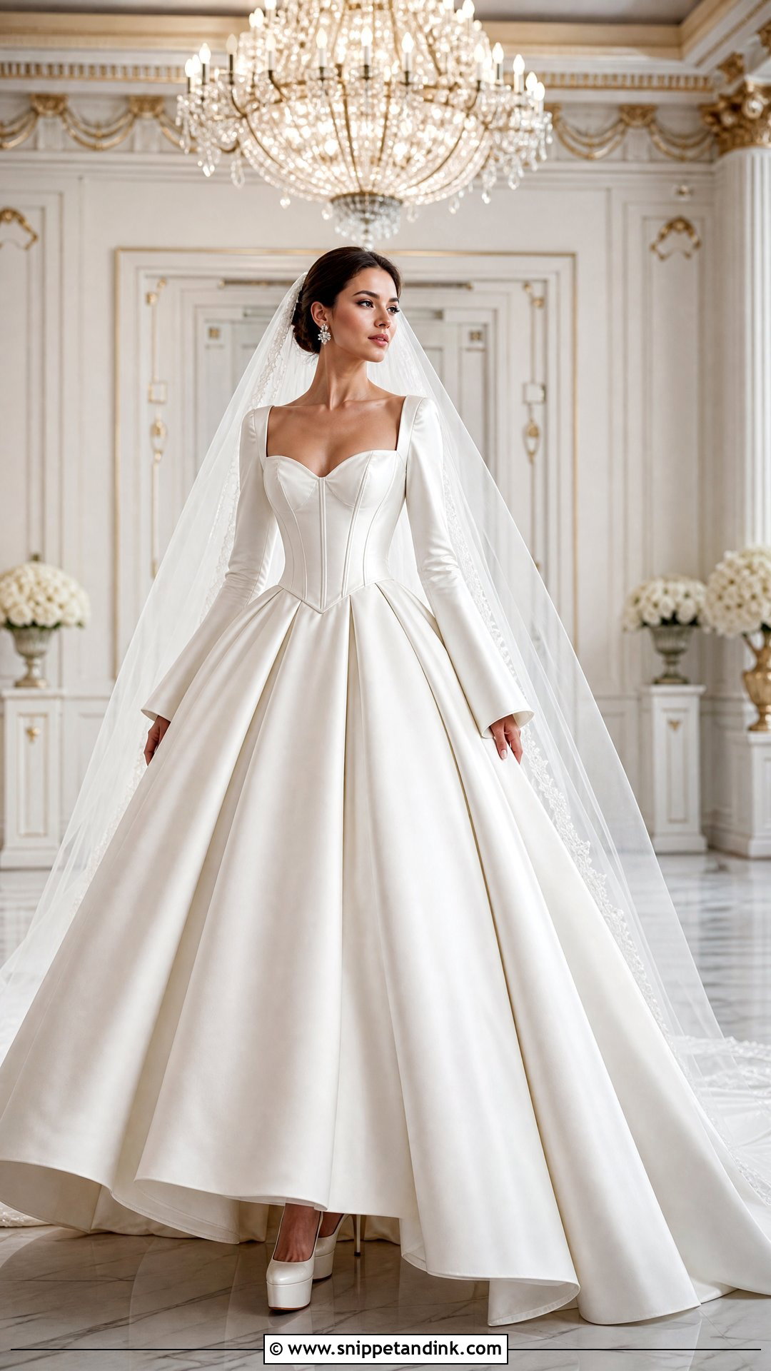 Ball Gown Wedding Dress With Bell Sleeves - Snippet and Ink - 20 Wedding Dress with Bell Sleeves