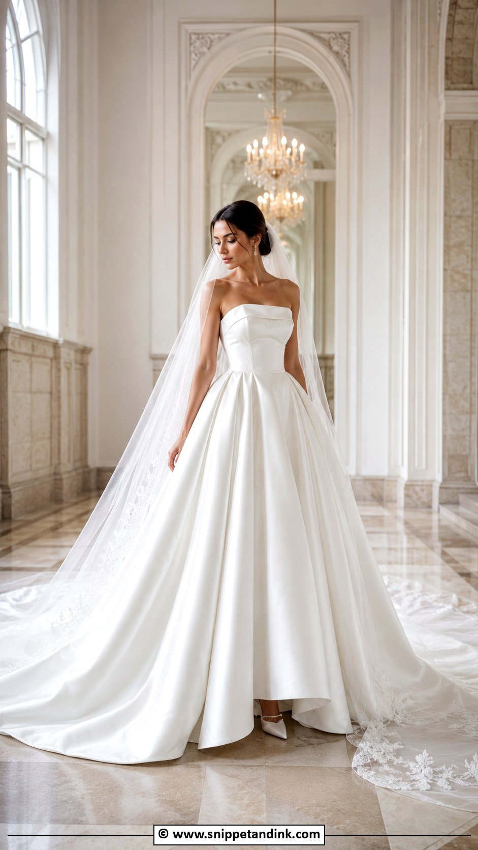 Ball Gown Wedding Dress With Cathedral Train - Snippet and Ink - 30 Extravagant Wedding Dresses