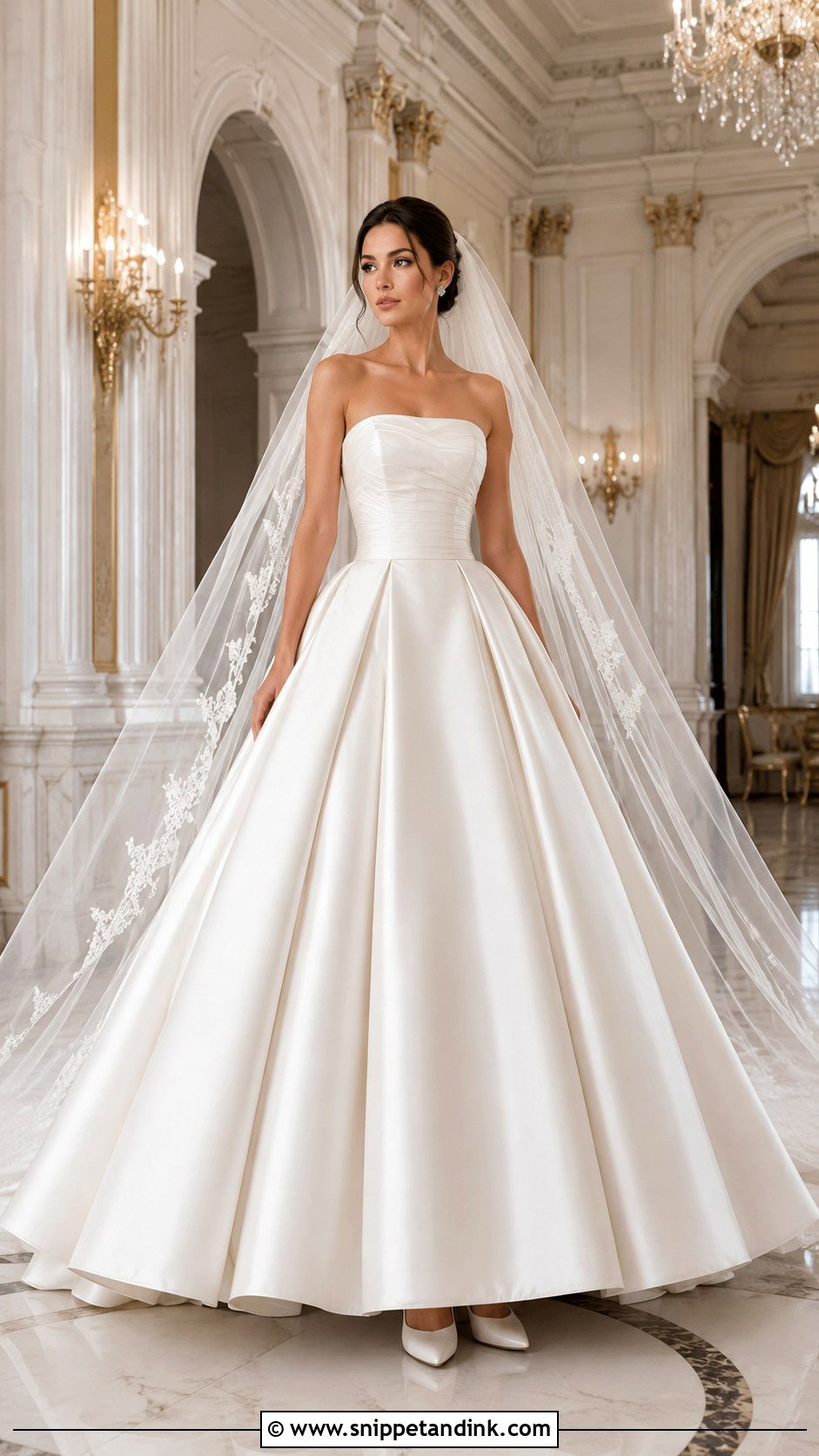 Ball Gown Wedding Dress With Cathedral Veil - Snippet and Ink - 20 Dress for Marriage Ideas