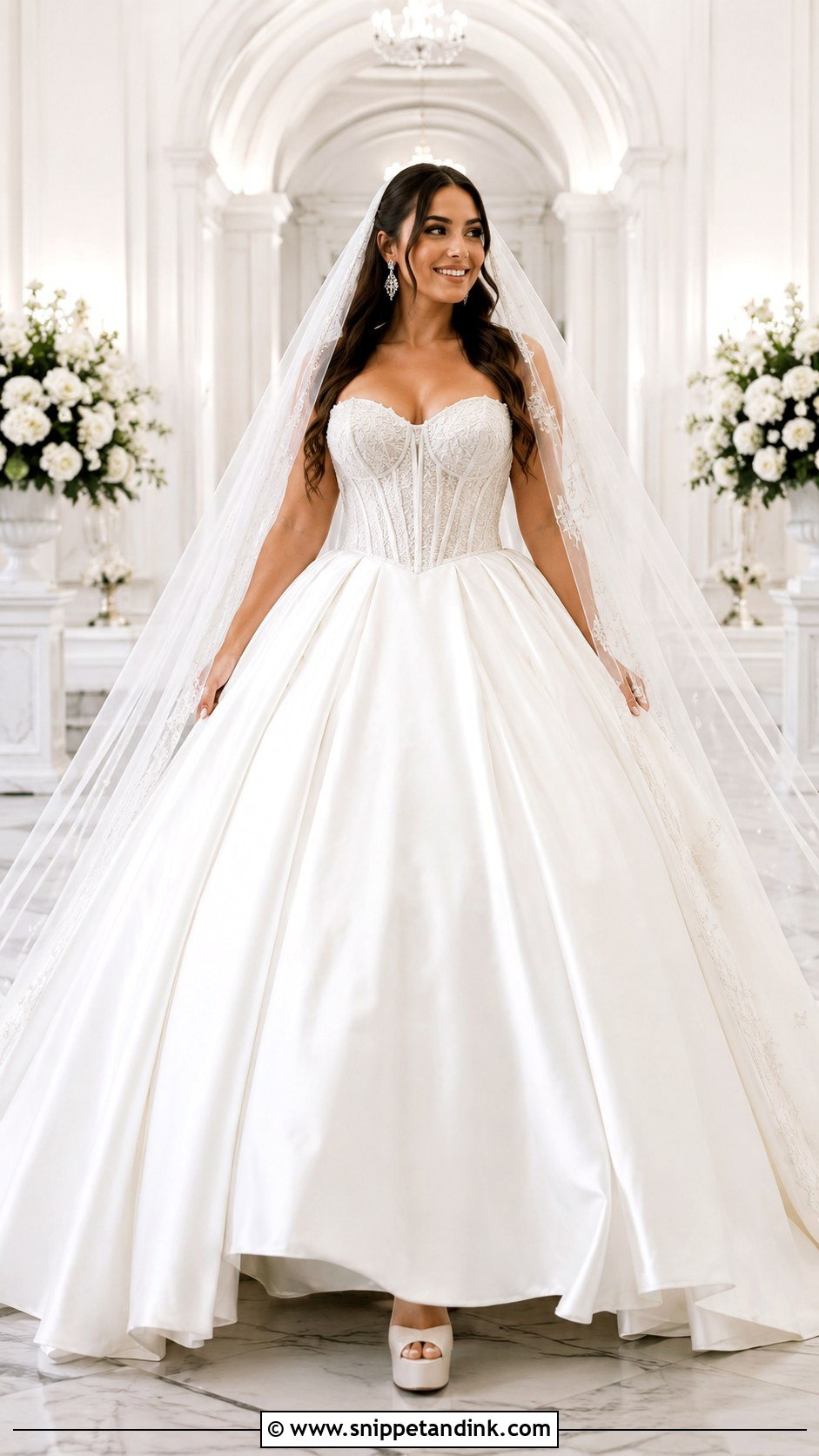 Ball Gown Wedding Dress With Corset Bodice - Snippet and Ink - 30 Midsize Wedding Dress Ideas