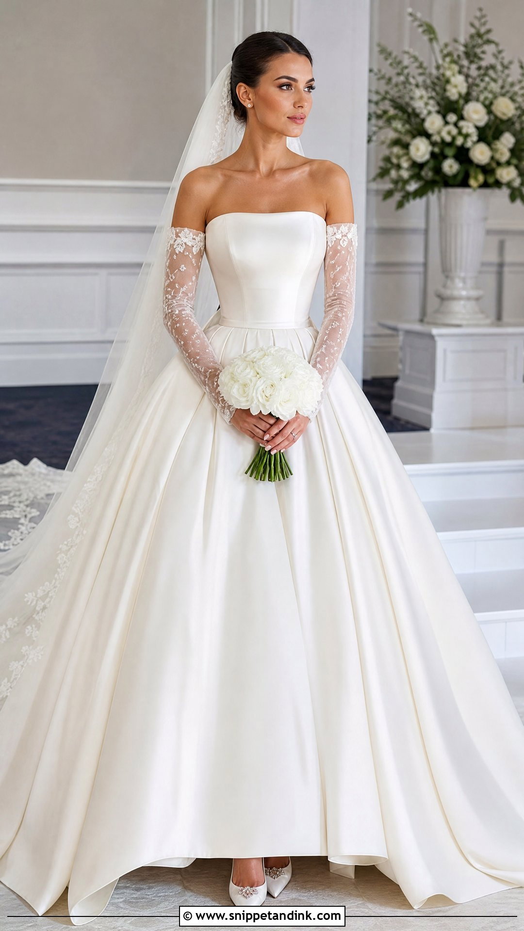 Ball Gown Wedding Dress With Detachable Sleeves - Snippet and Ink - 20 Simple Ball Gown Wedding Dress Ideas
