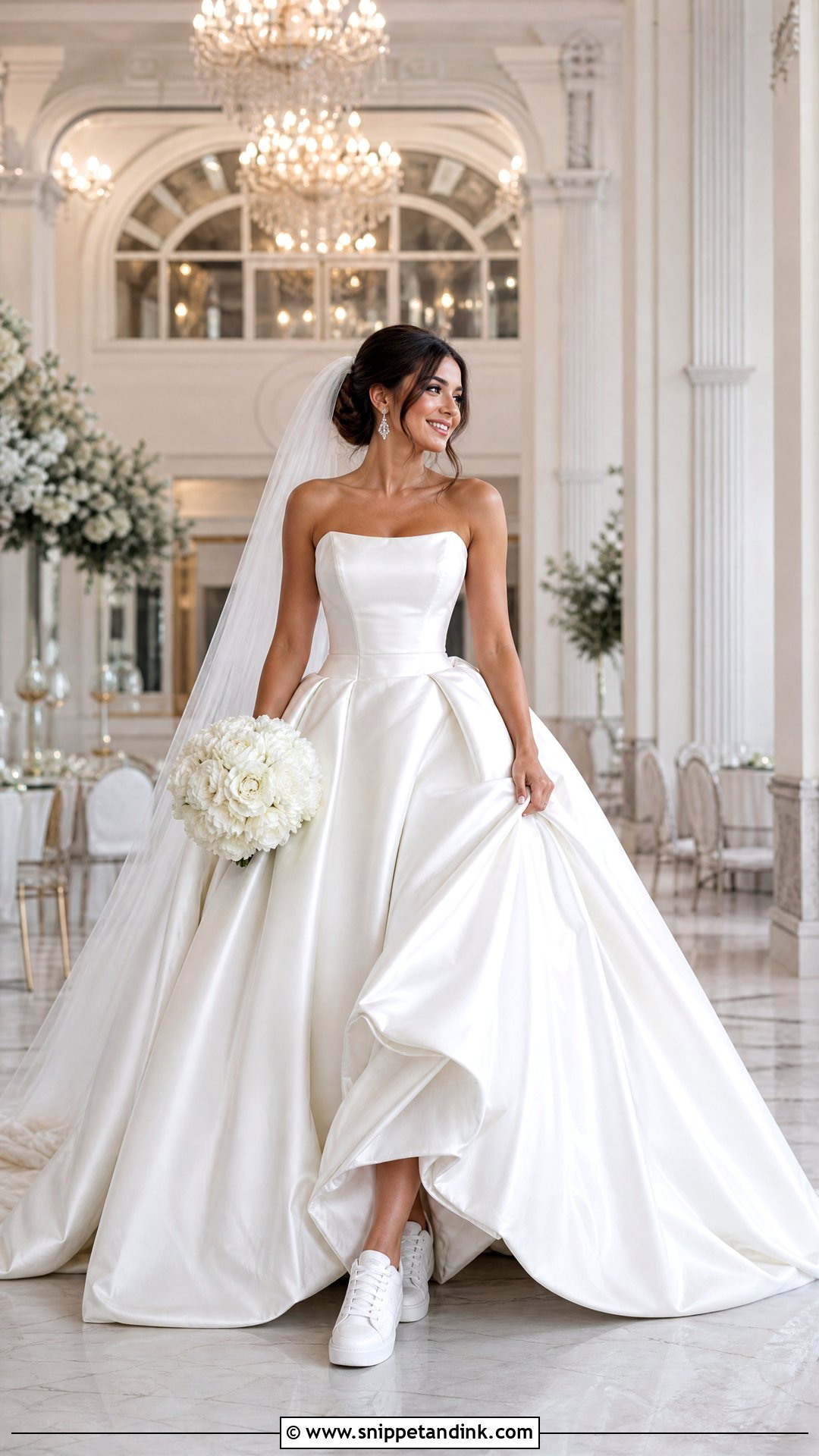 Ball Gown Wedding Dress With Hidden Sneakers - Snippet and Ink - 20 Wedding Dress Sneakers Ideas