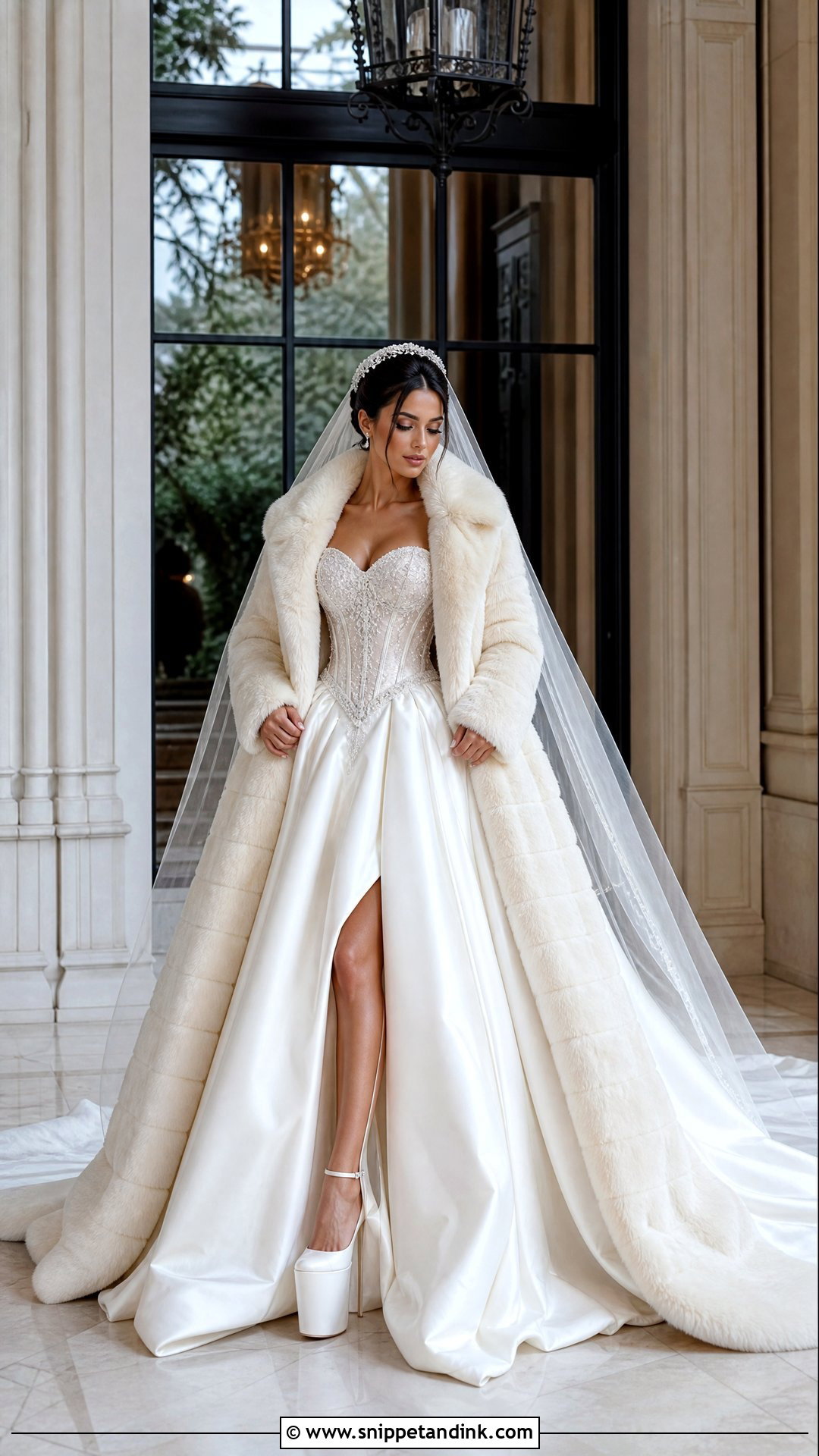 Ball Gown Wedding Dress With Long Fur Coat - Snippet and Ink - 20 Wedding Dress with Fur Coat Ideas
