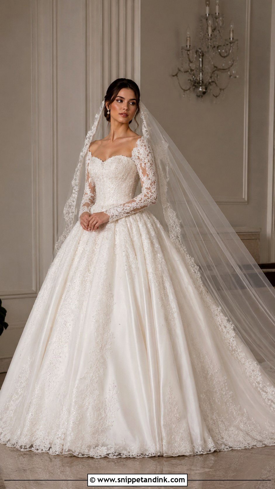 Ball Gown Wedding Dress With Long Sleeves - Snippet and Ink - 25 Wedding Dress with Long Sleeves