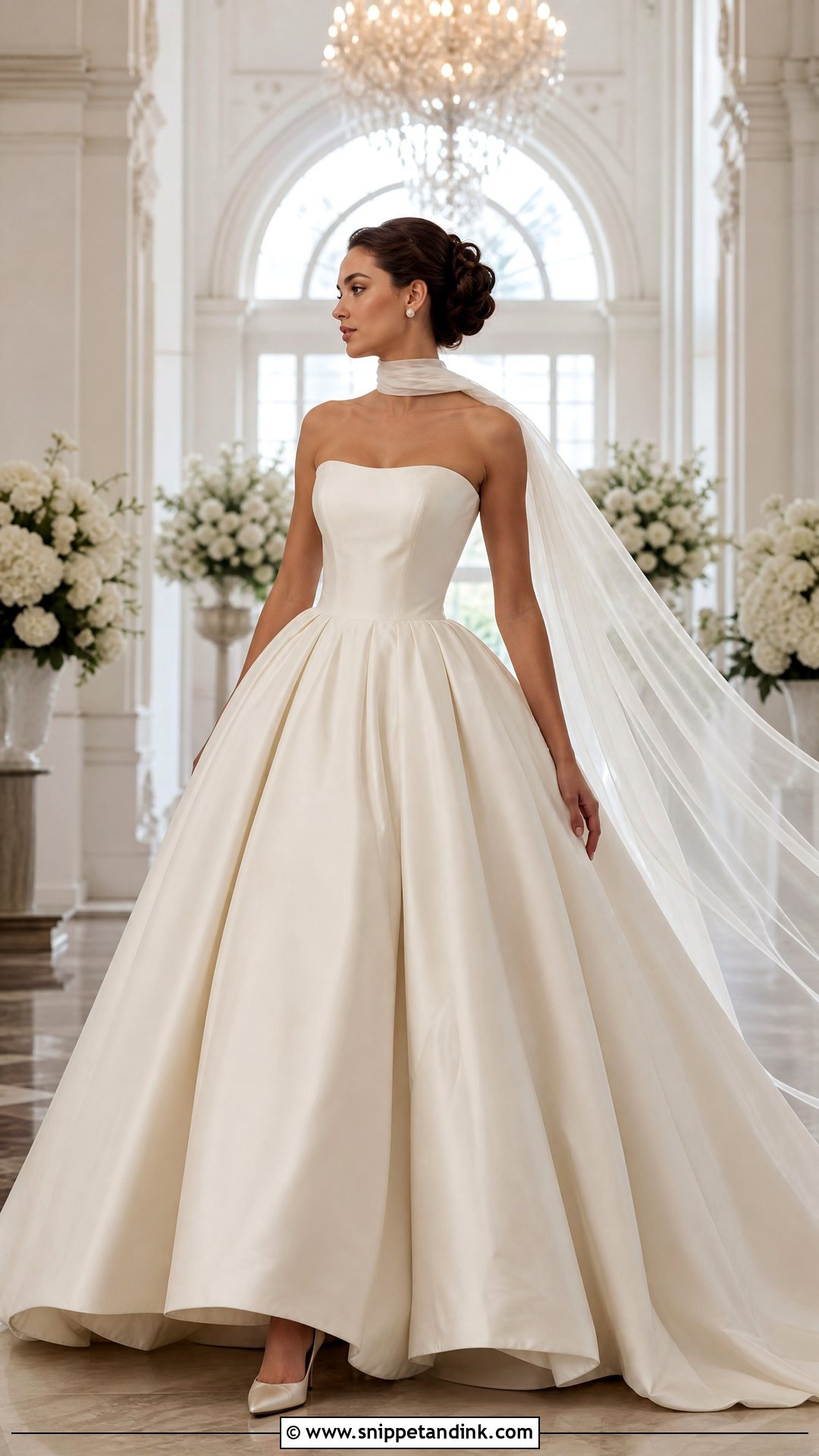 Ball Gown Wedding Dress With Neck Scarf - Snippet and Ink - 25 Wedding Dress with Neck Scarf Ideas