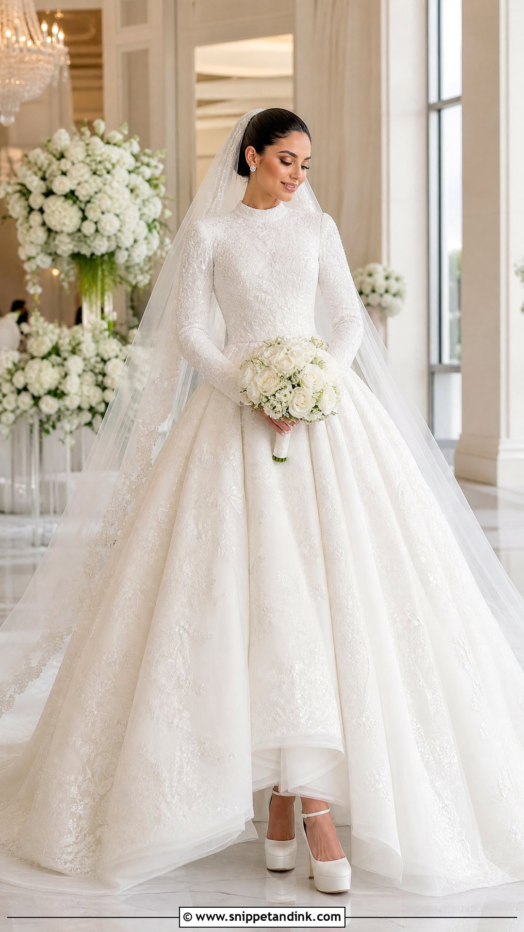 Ball Gown Wedding Dress With Platform Heels - Snippet and Ink - 25 Wedding Footwear Ideas