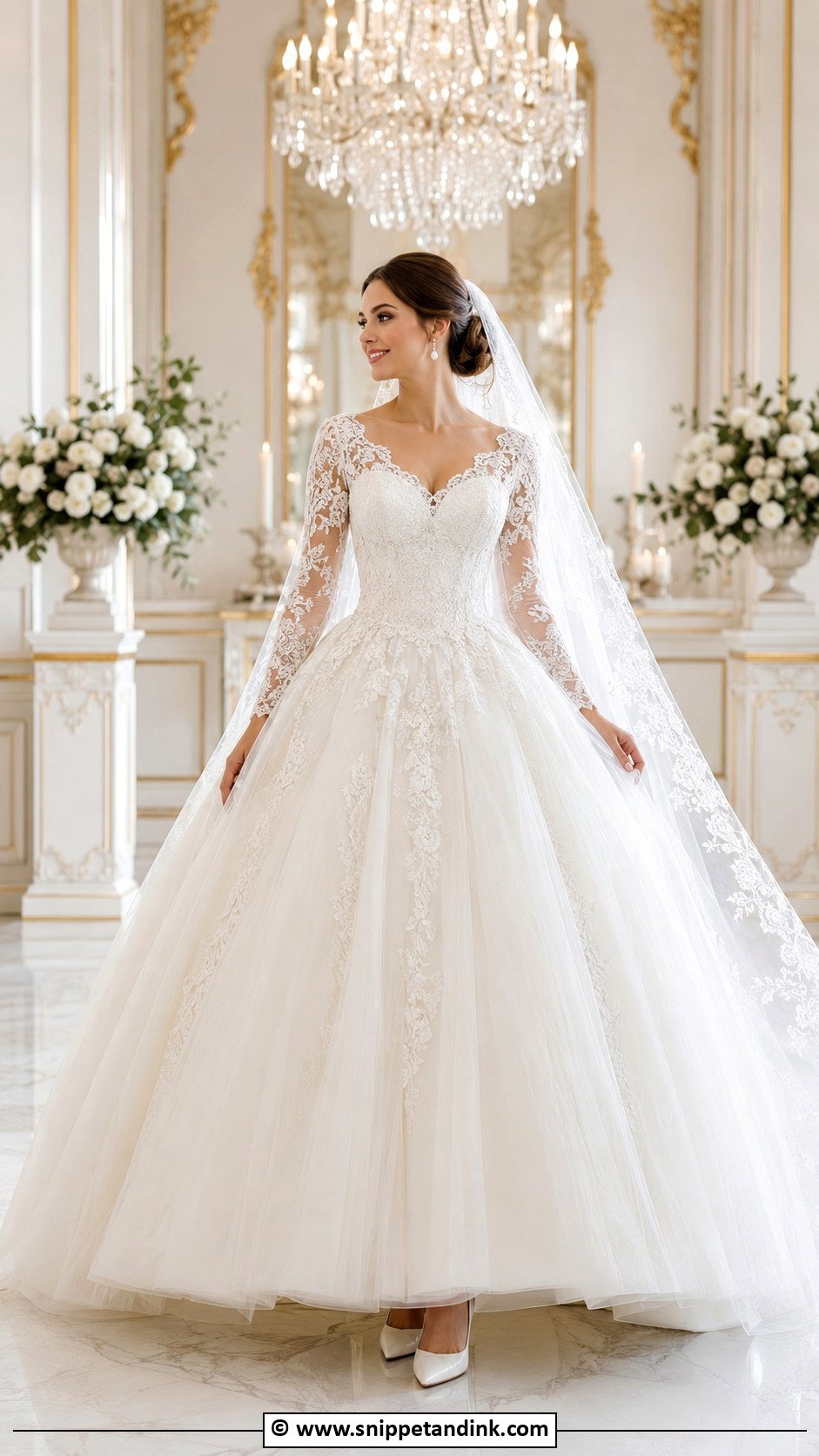 Ball Gown Wedding Dress With Sleeves - Snippet and Ink - 35 Wedding Dresses with Sleeves