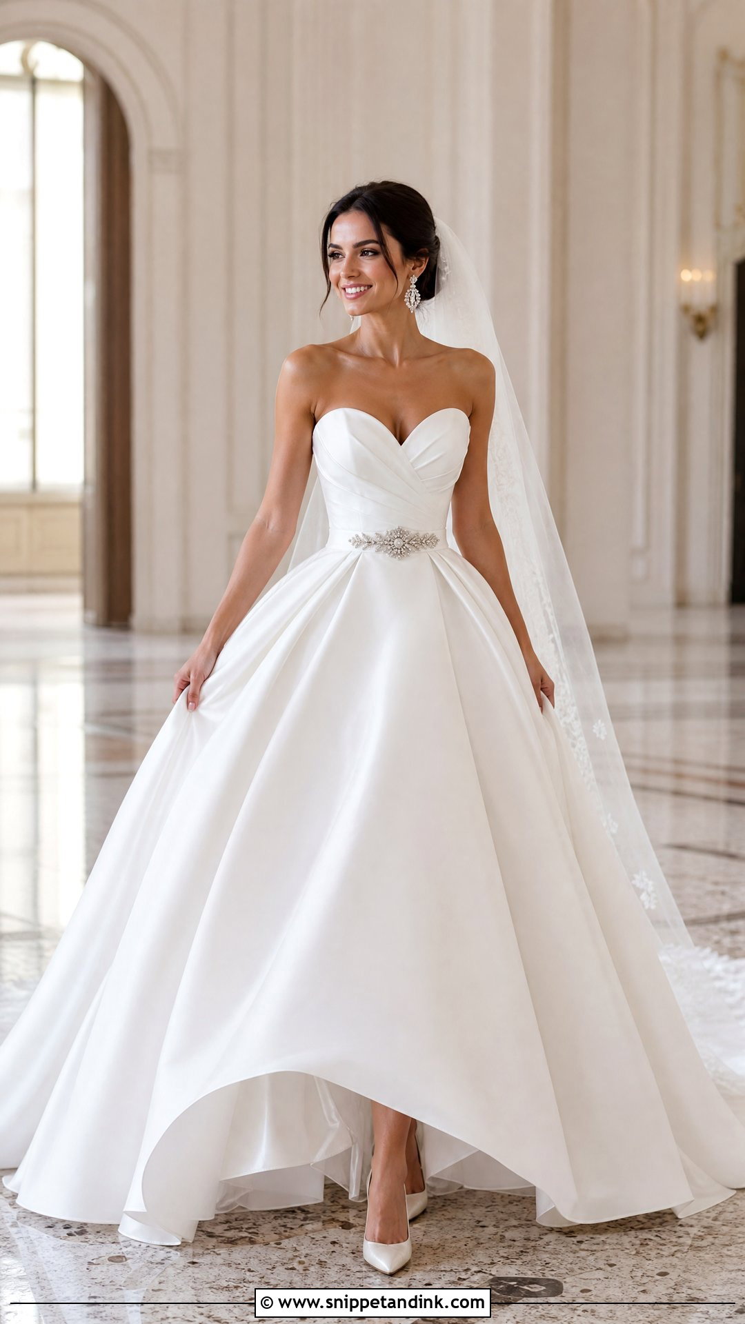 Ball Gown Wedding Dress with Jeweled Belt - Snippet and Ink - 20 Wedding Dress with Belt Ideas