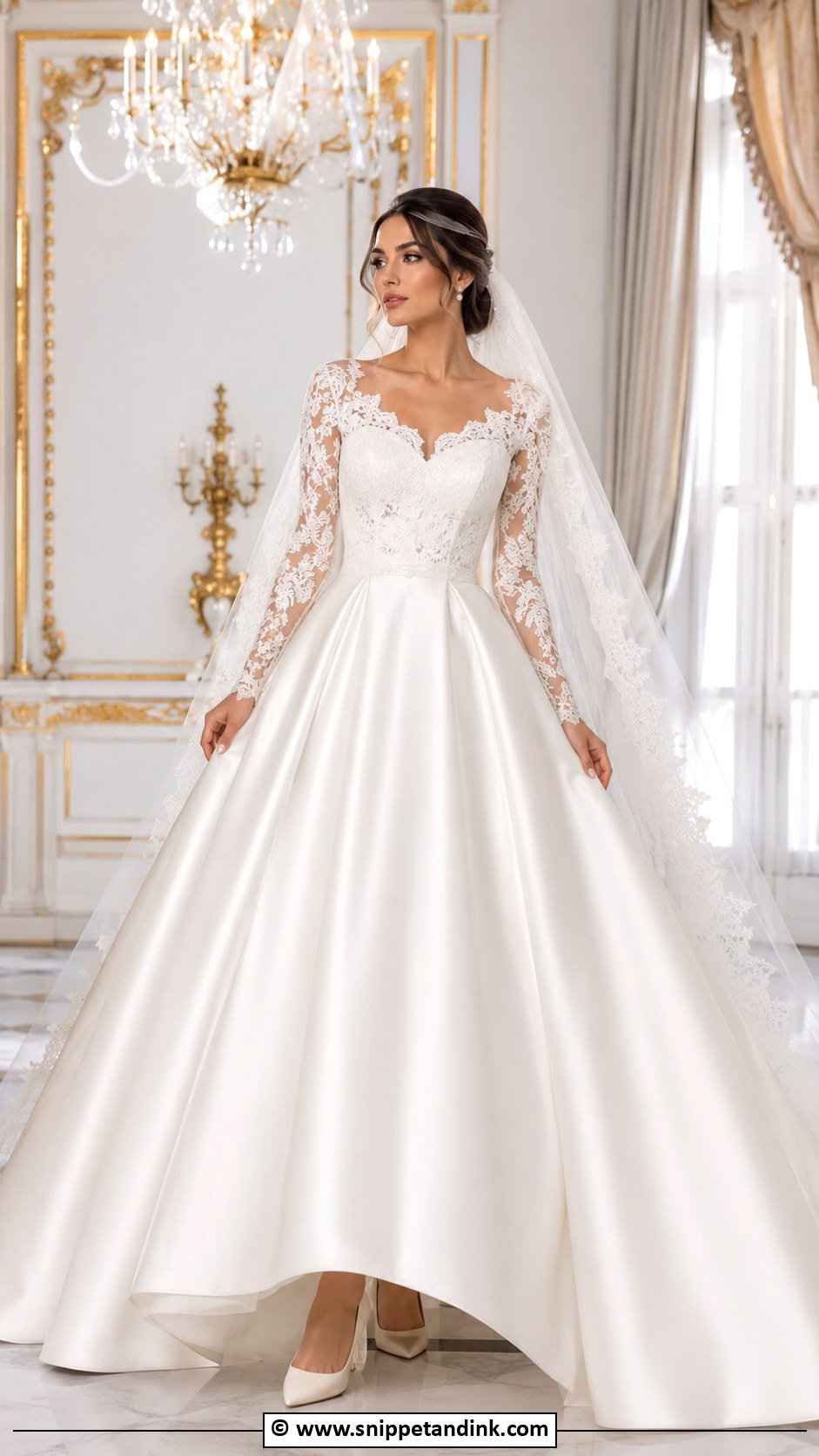 Ball Gown Wedding Gown With Sleeves - Snippet and Ink - 30 Wedding Gowns with Sleeves