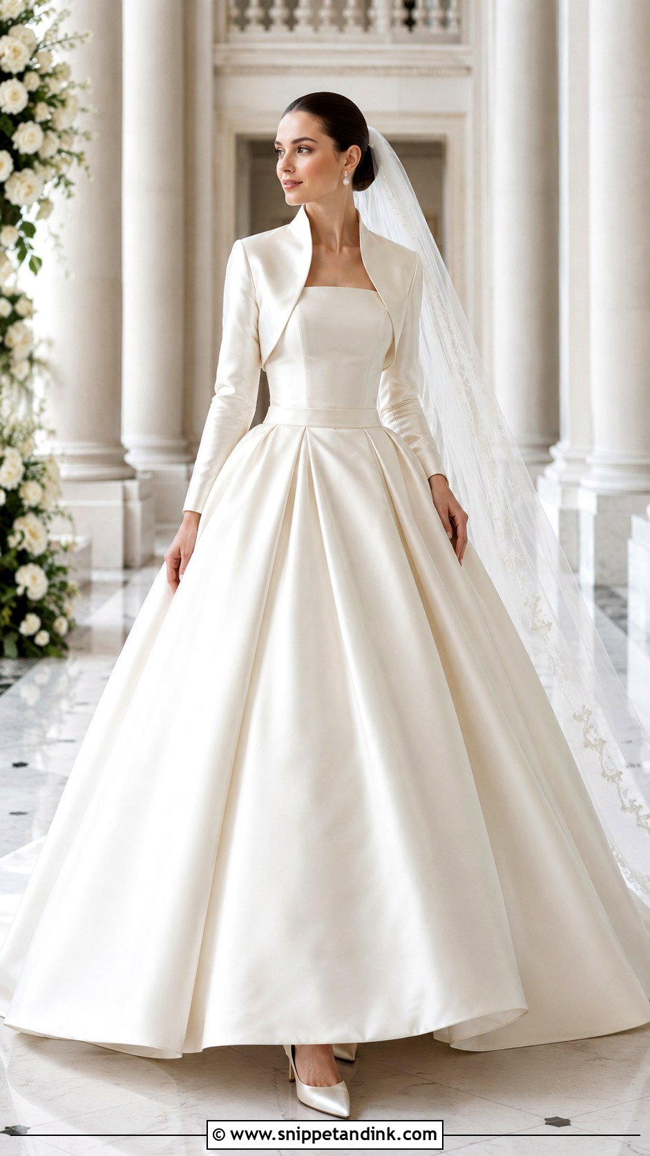 Ball Gown With Bolero - Snippet and Ink - 25 Bolero Wedding Dress Ideas