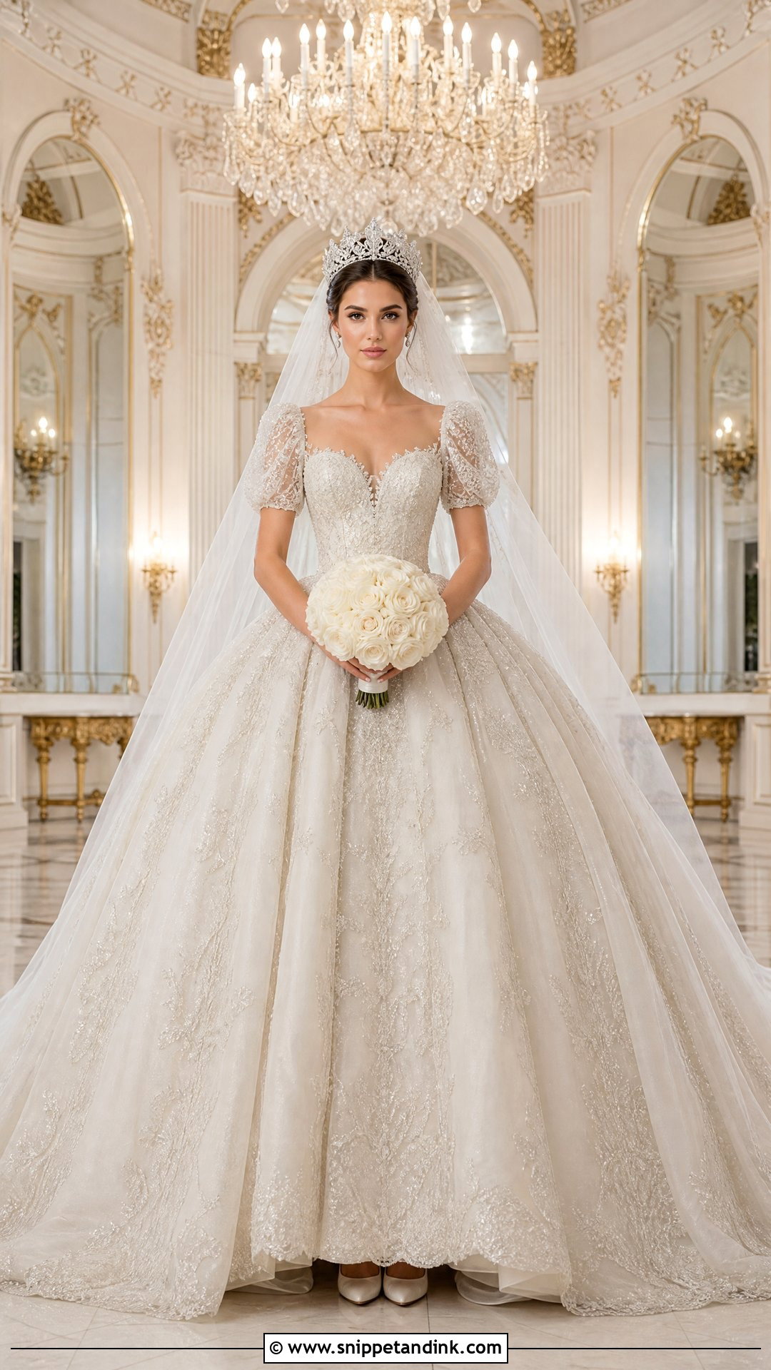 Ball Gown With Puff Sleeves - Snippet and Ink - 20 Princess Beatrice Wedding Dress Ideas