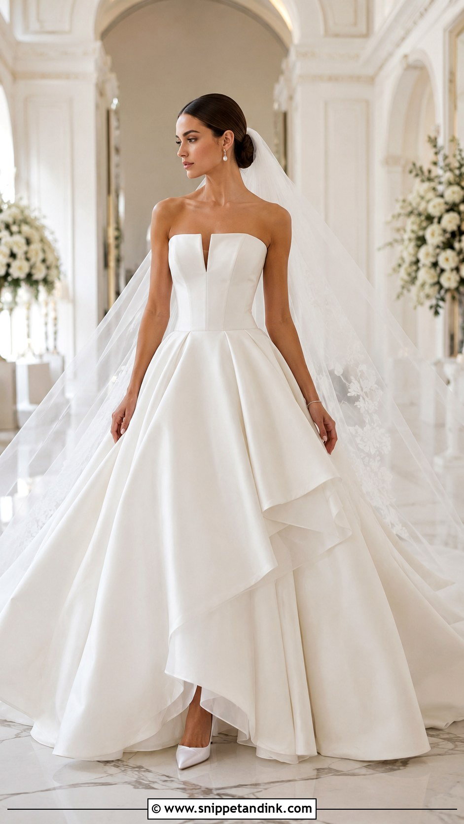 Ball Gown with Cathedral Veil - Snippet and Ink - 20 Gown with Veil Ideas