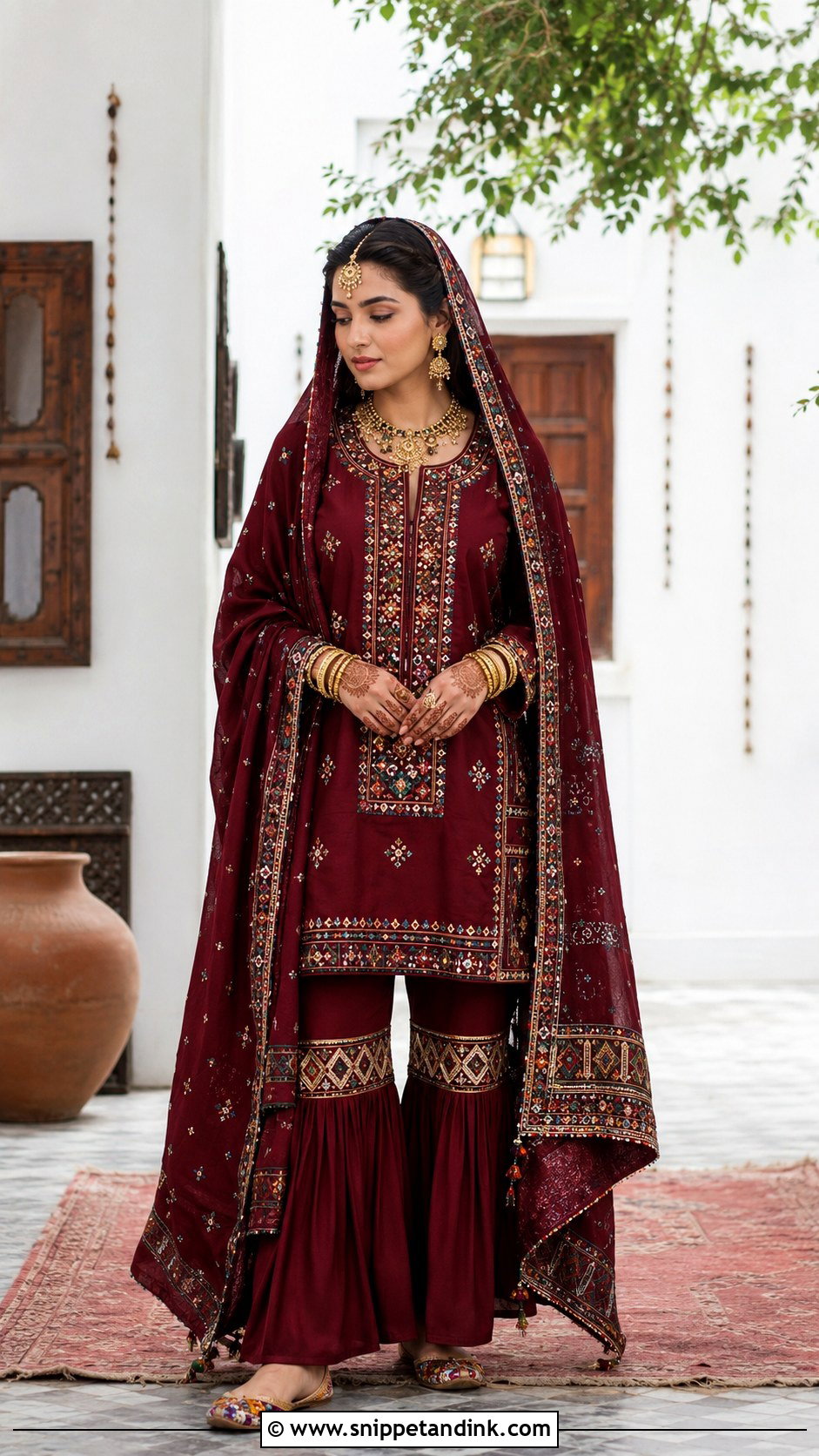 Balochi Bridal Gharara - Snippet and Ink - 20 Balochi Bridal Dress Ideas
