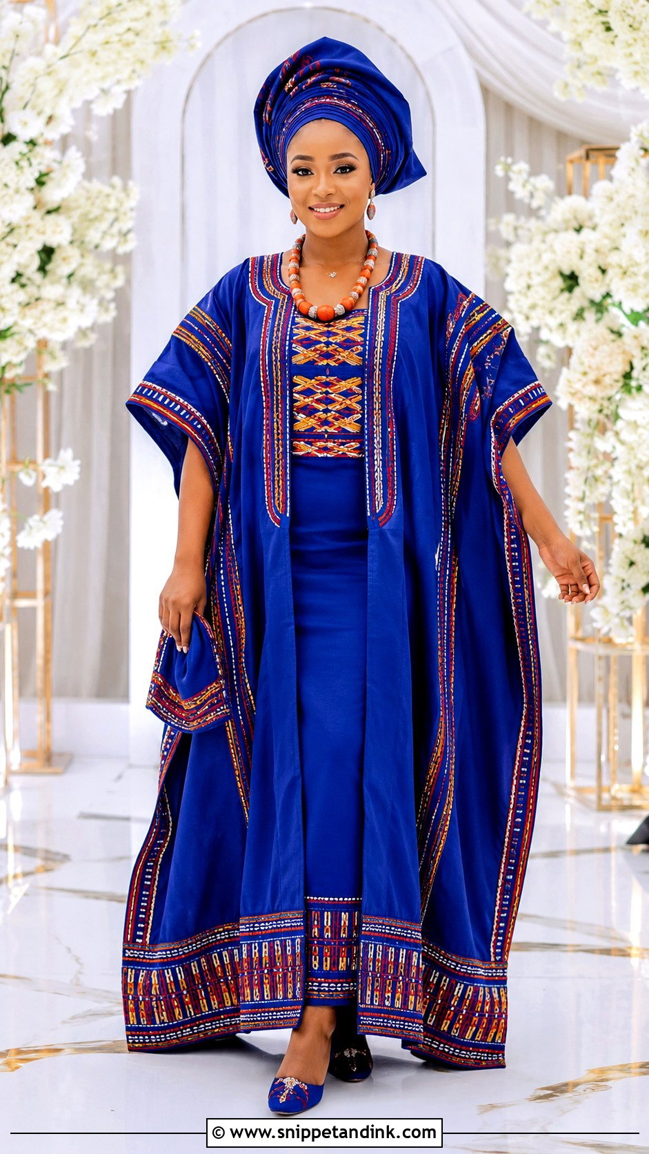 Bamenda Toghu Boubou Wedding Outfit - Snippet and Ink - 20 Bamenda Traditional Wedding Dress Ideas